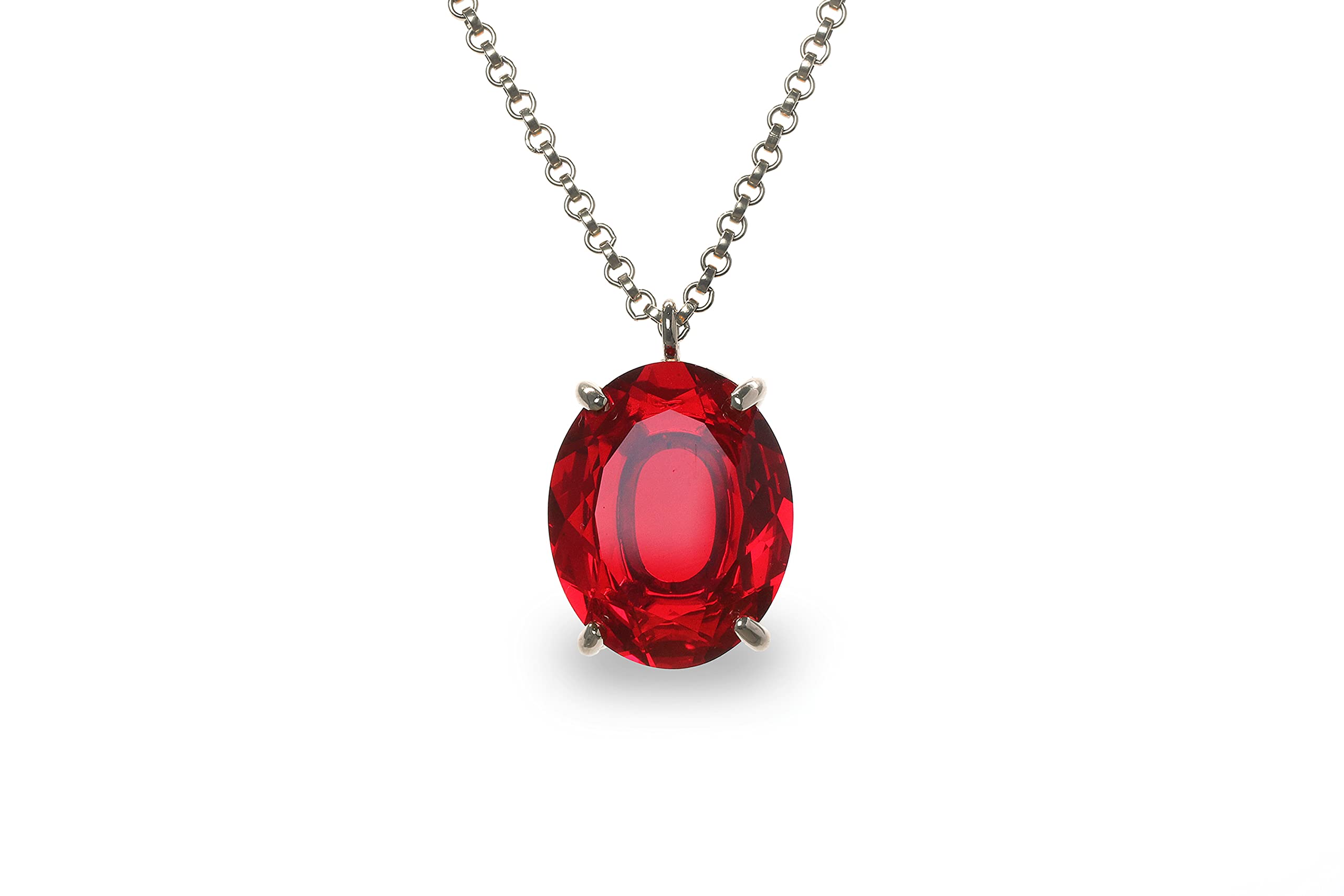 Anemone Bold Ruby Necklace - Custom Birthstone Jewelry for Women, Handmade Bridal & Fashion Necklace - Elegant Birthday & Anniversary Gift for Her with Gift Box - Perfect for Weddings, Date Nights & Special Occasions