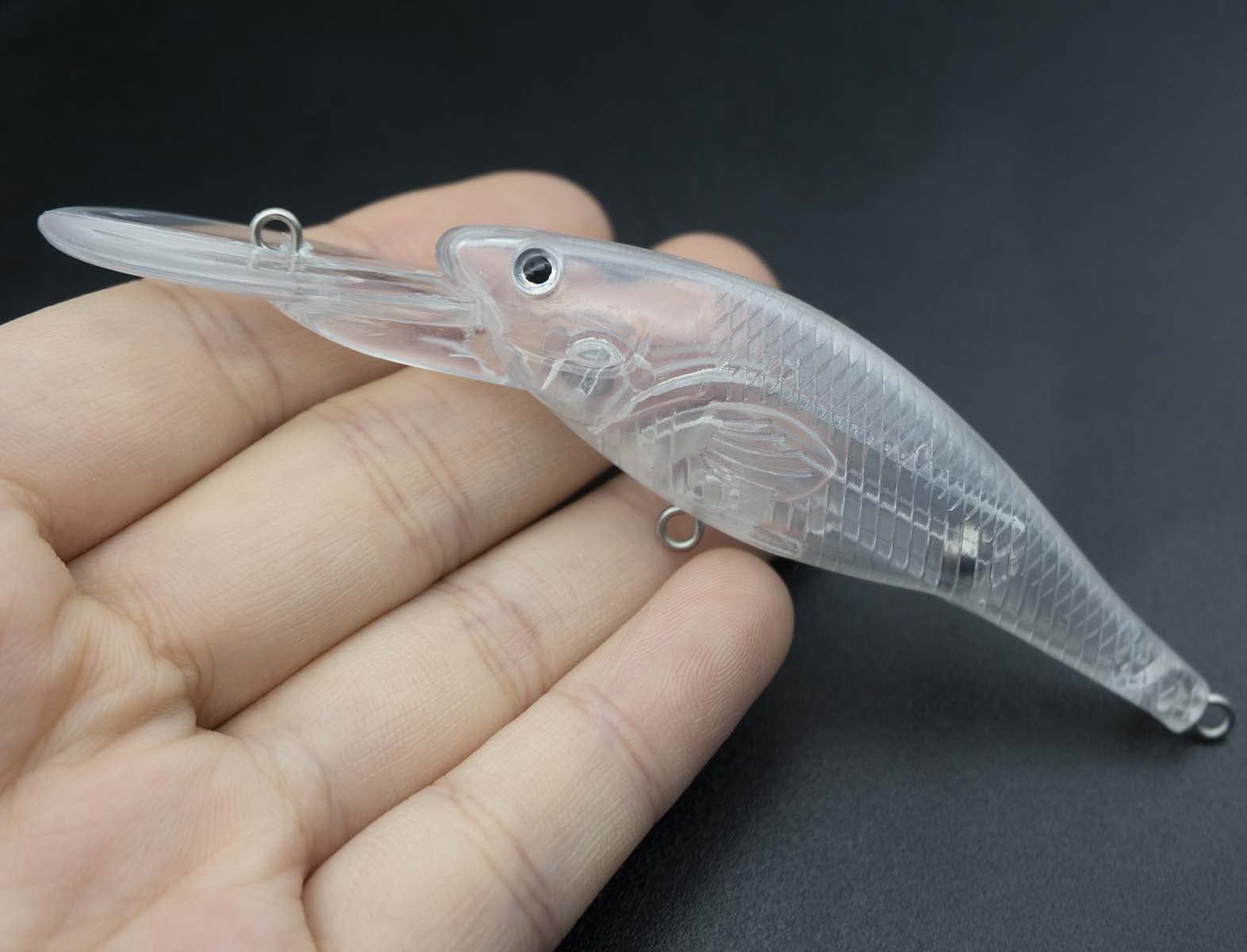 10PCS Unpainted Minnow Lures for Bass Pike Fishing - Deep Diving Crankbaits