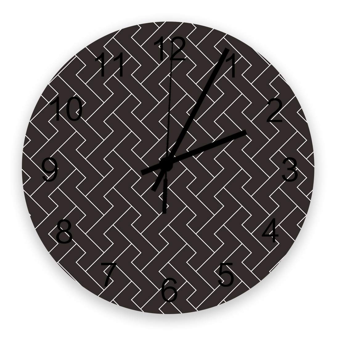 12 Inch Silent Non-Ticking Wall Clock - Nordic Style Black Geometric Design, Battery Operated Quartz Clock for Bedroom, Office & Living Room Decor | Perfect for Home, Workspace and Modern Interior Styling