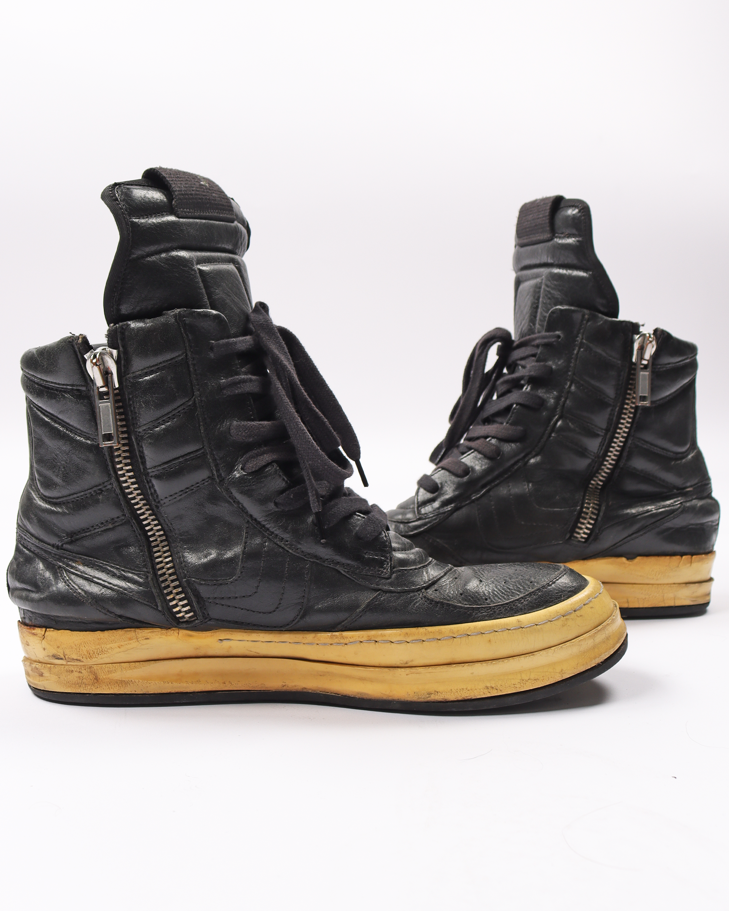 Rick Owens OG Black Dunk High-Top Sneakers - Men's Luxury Streetwear Shoes for Fashion & Casual Wear