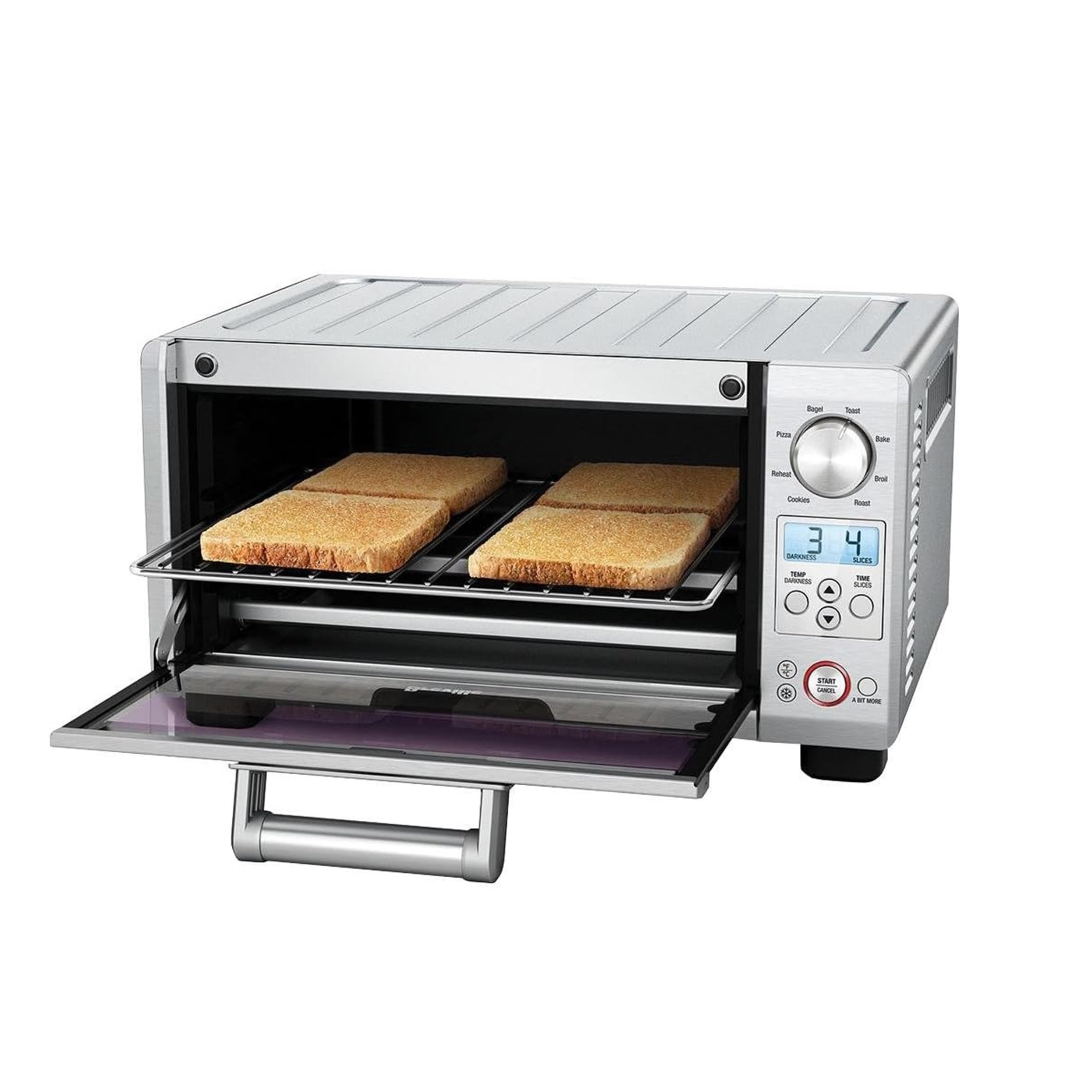 Breville Mini Smart Oven BOV450XL - Compact Countertop Convection Toaster Oven with 4 Cooking Functions, Brushed Stainless Steel - Perfect for Small Kitchens, Dorms & Baking Cookies, Pizza, Toast