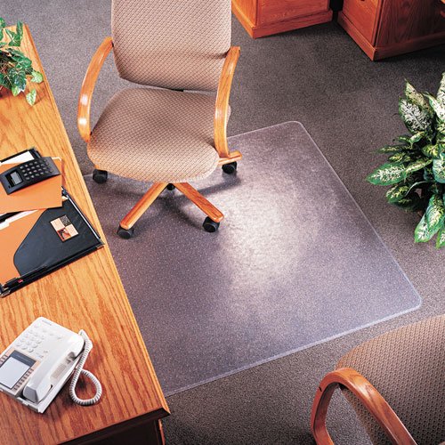 Deflect-o DEFCM14113 Medium Pile Clear SuperMat - Non-Slip Floor Mat for Home & Office - Perfect for High Traffic Areas, Entryways, and Workspaces