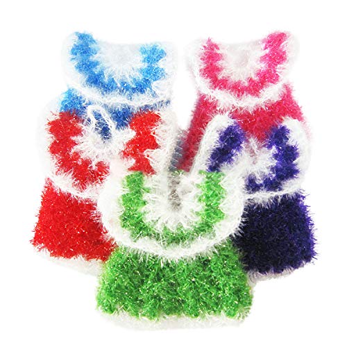 Love Boara 5-Pack Reusable Dish Scrubbers - Eco-Friendly Kitchen Sponges for Washing Dishes, Pots & Pans | Durable Cleaning Cloths for Sinks, Countertops & Cookware (Dress Set Included)