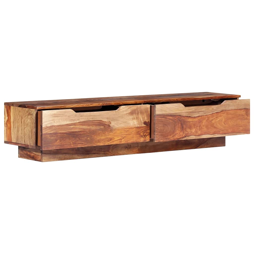 Solid Sheesham Wood TV Stand with 2 Drawers - 57.1