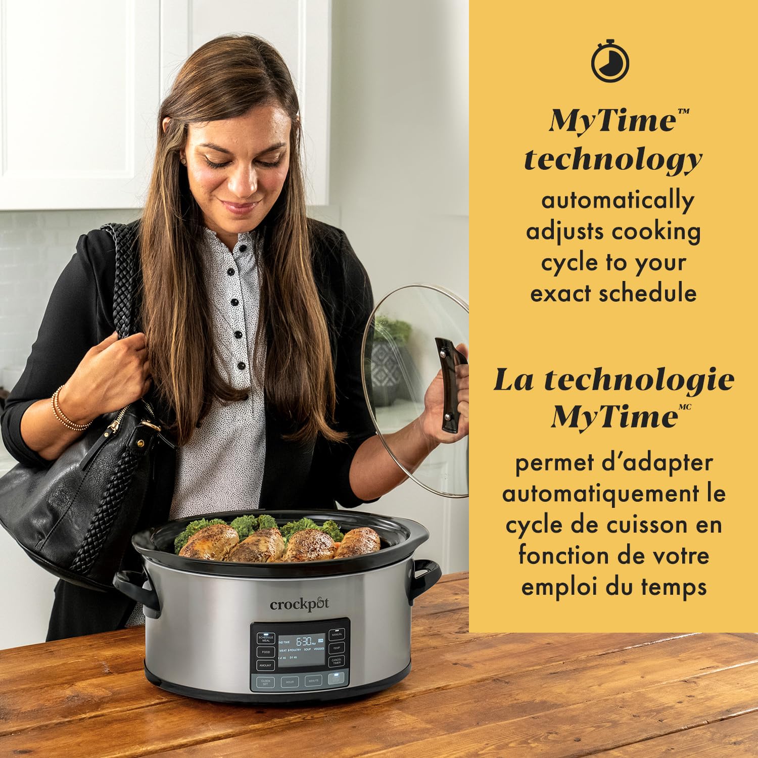 Crock-Pot 6-Quart Programmable Slow Cooker with MyTime Technology | Stainless Steel Cooker for 7+ People (5.7L) | Perfect for Family Dinners, Meal Prep & Party Cooking