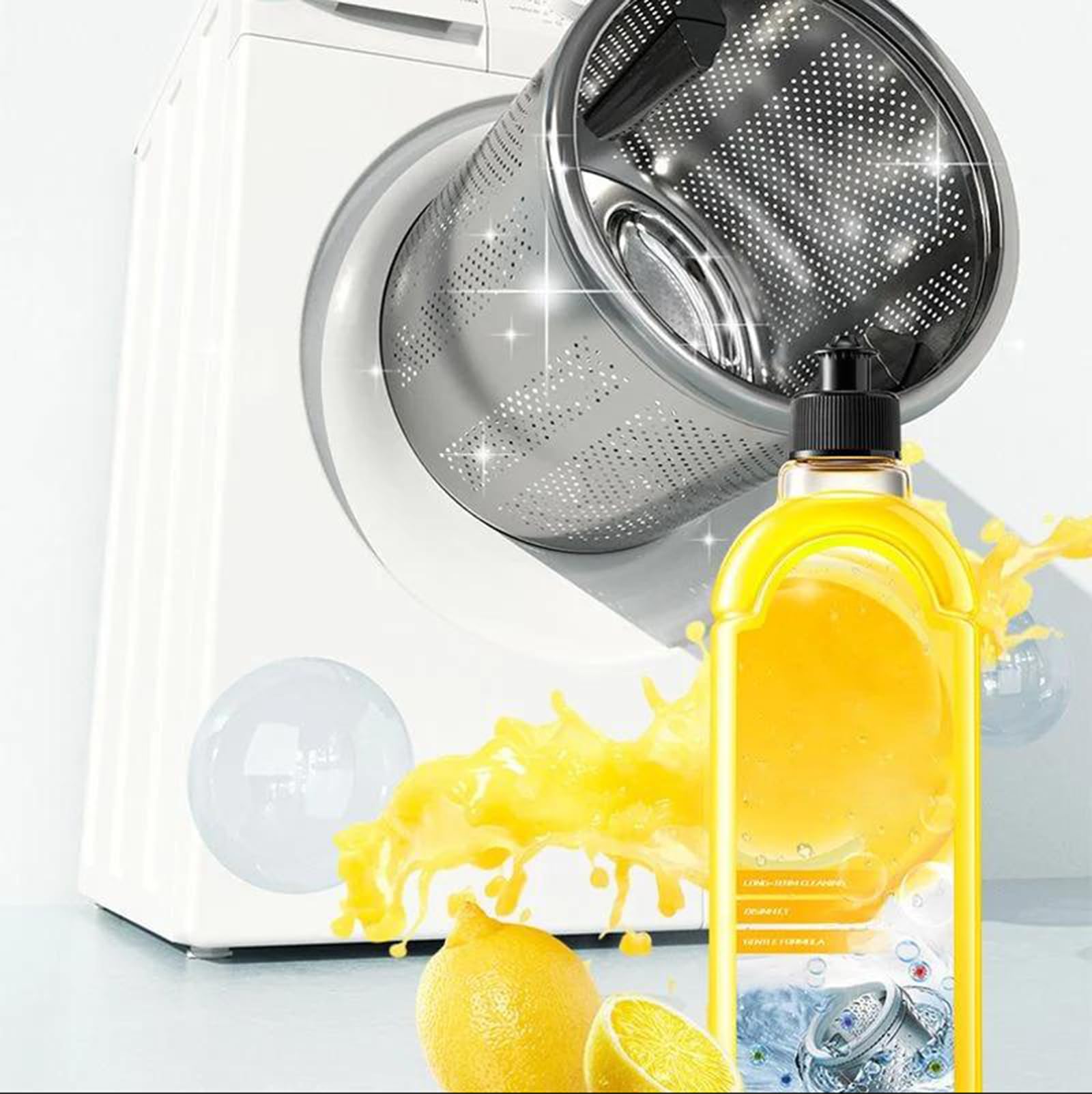 Household Essentials Washing Machine Cleaner - Deep Cleaning Detergent for Front Load & Top Load HE Washers | Removes Mold, Odor & Residue | Perfect for Laundry Day Maintenance