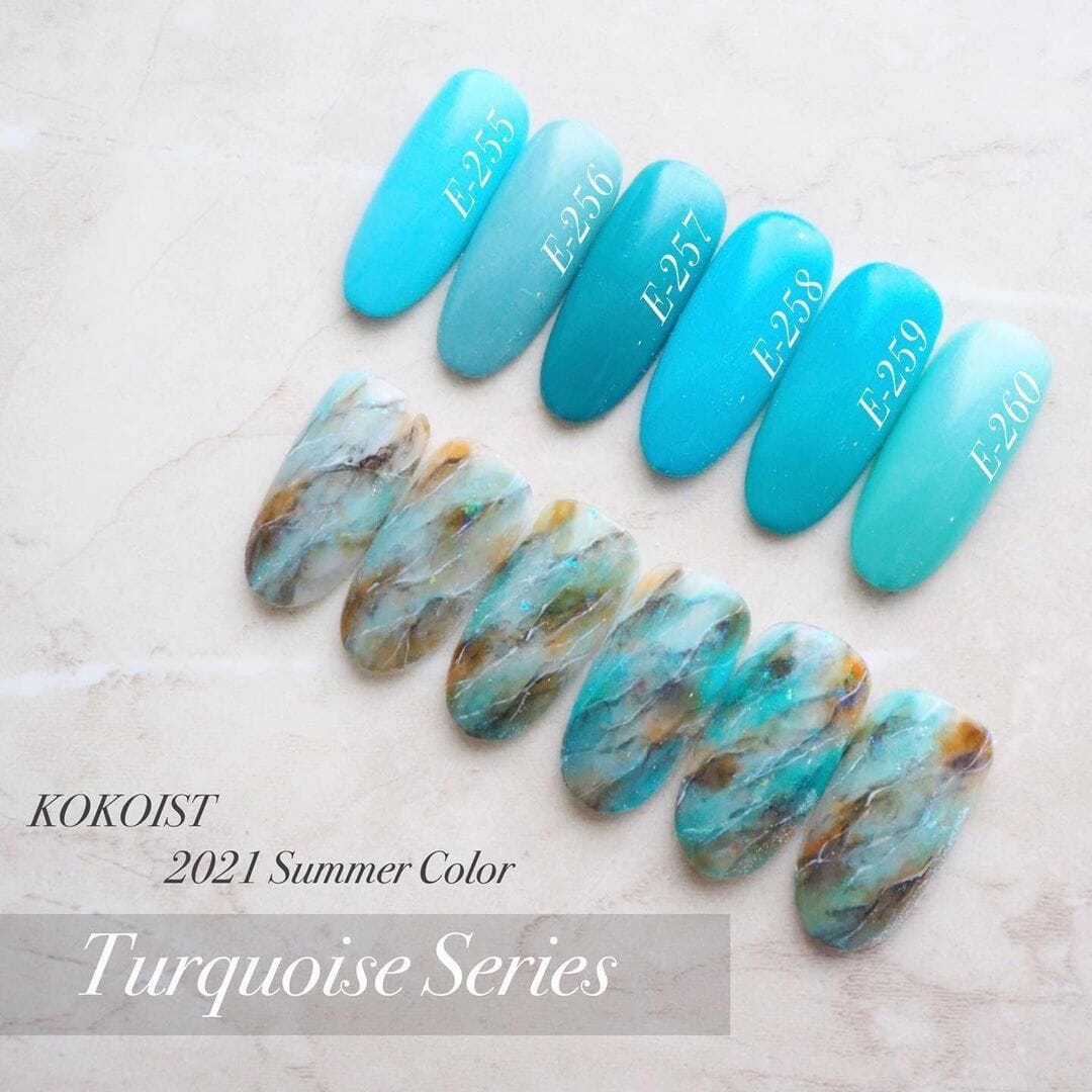 Kokoist E 255 Istanbul Turquoise Nail Gel Polish - Premium Long-Lasting UV LED Gel for Salon & Home Manicures - Perfect for Nail Art, French Tips & Special Occasions