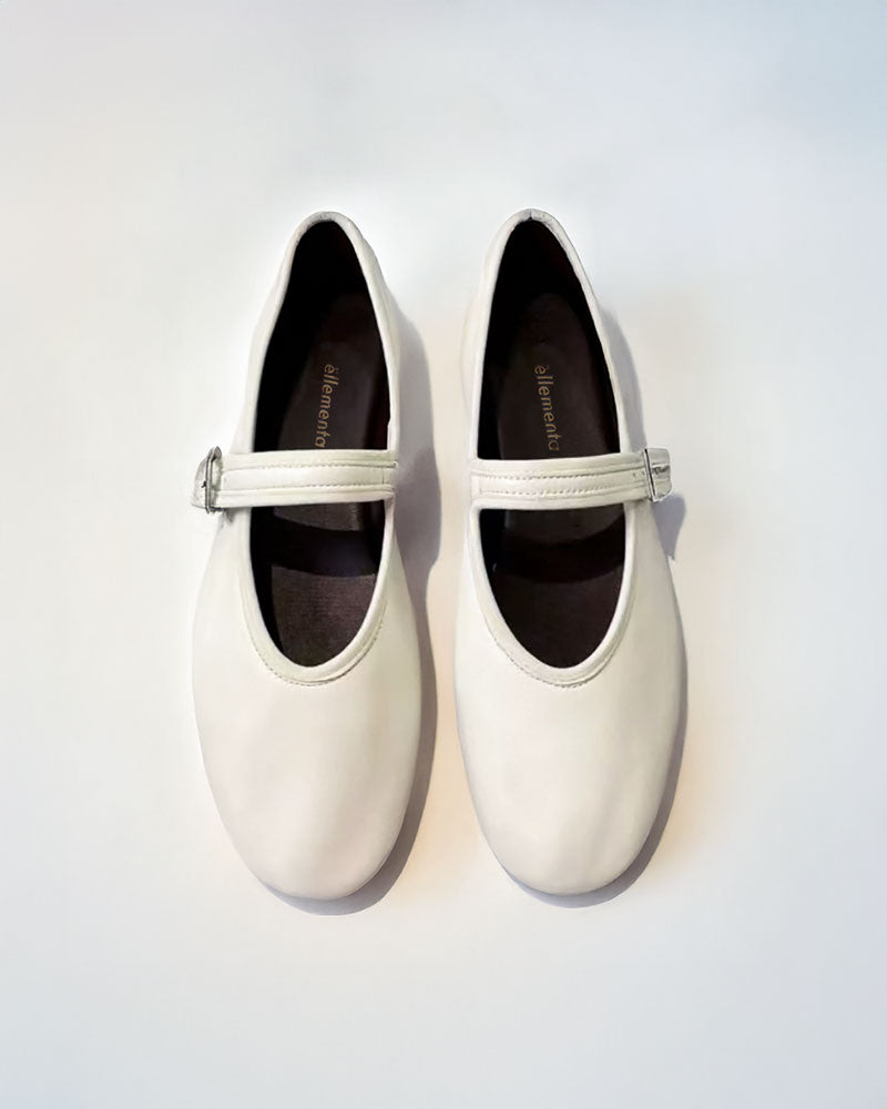 White Nappa Leather Ballet Flats for Women - Comfortable Slip-On Shoes for Work, Wedding & Casual Wear | Soft Genuine Leather Loafers