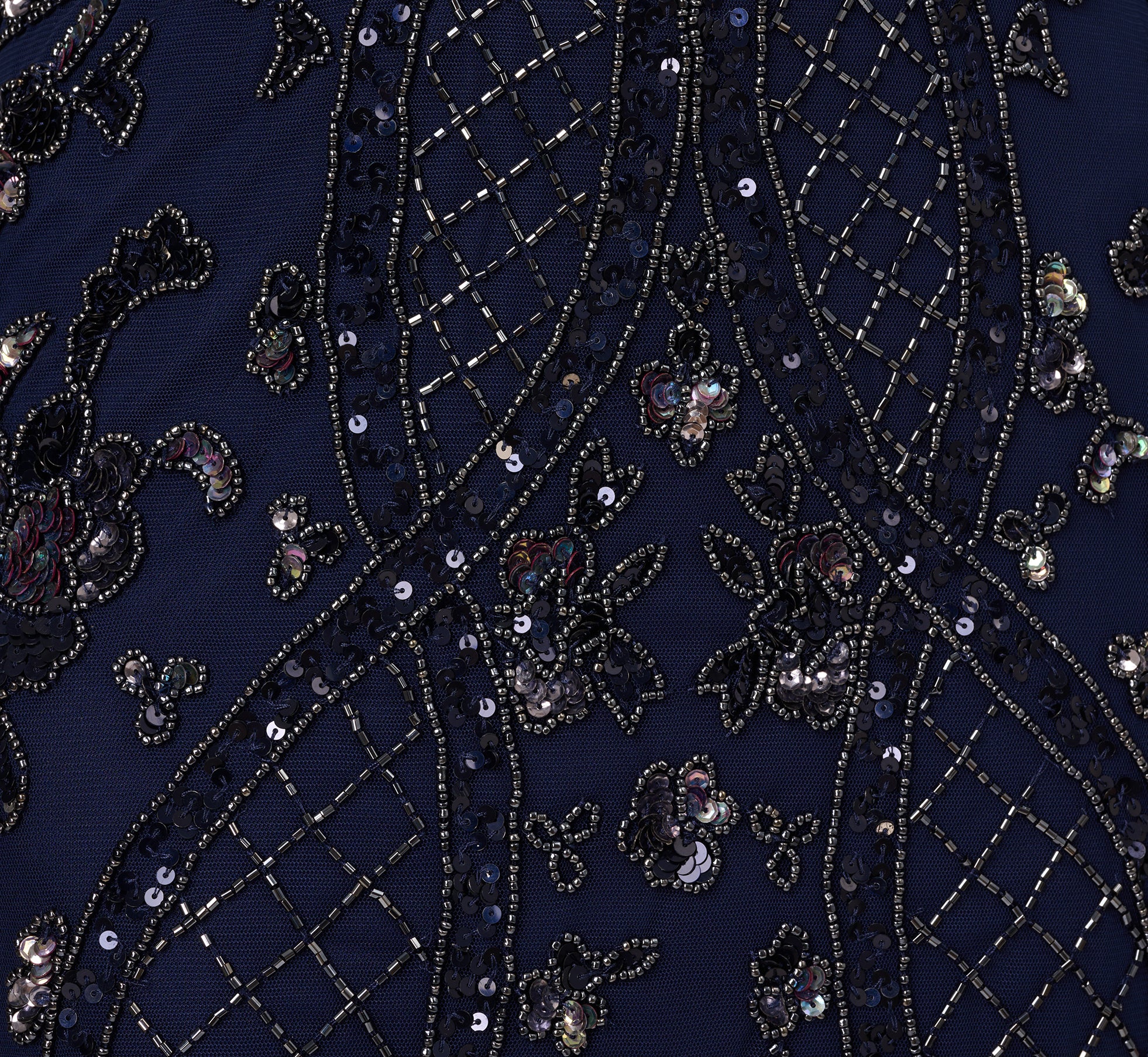 Light Navy Sequin Beaded Evening Gown with Sheer Cape Sleeves - Perfect for Prom, Gala & Formal Events