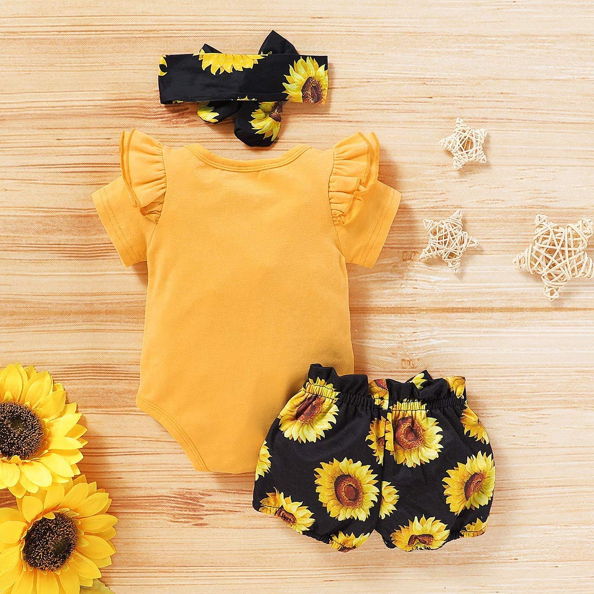 Adorable Newborn Baby Girl Clothes Set - Cute Ruffle Romper with Matching Headband | Summer Outfits for Infants | Perfect for Photoshoots, Parties & Daily Wear