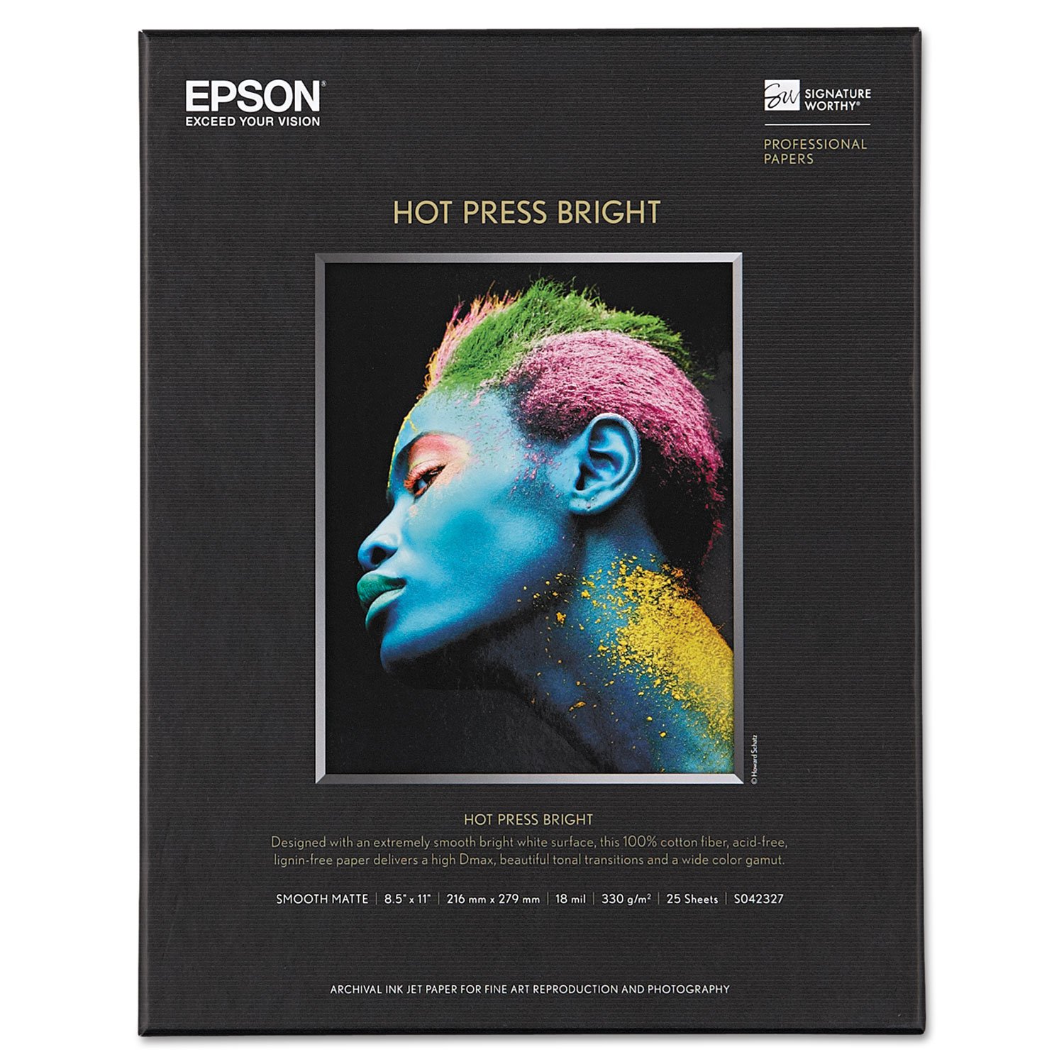 Epson Premium Hot Press Bright Paper - High-Quality Art & Photo Printing for Watercolor, Inkjet & Calligraphy | Perfect for Artists, Photographers & Crafters