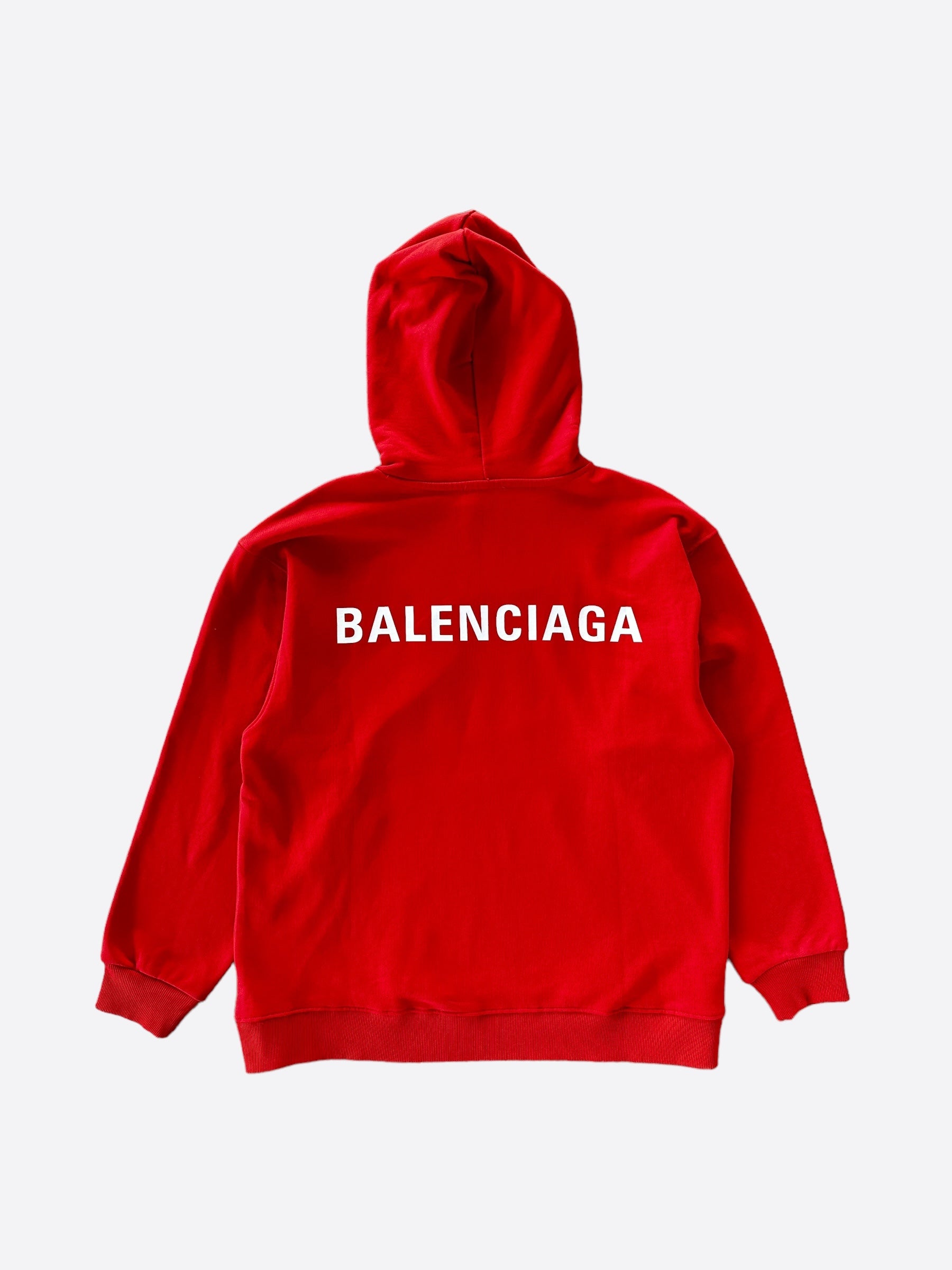 Balenciaga Red & White Logo Hoodie for Men & Women | Trendy Streetwear Fashion | Perfect for Casual Outfits, Gym & Lounge Wear