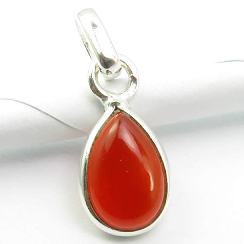 925 Sterling Silver Real Carnelian Pendant Necklace - December Birthstone Jewelry Gift for Women - Perfect for Christmas, Birthdays & Special Occasions