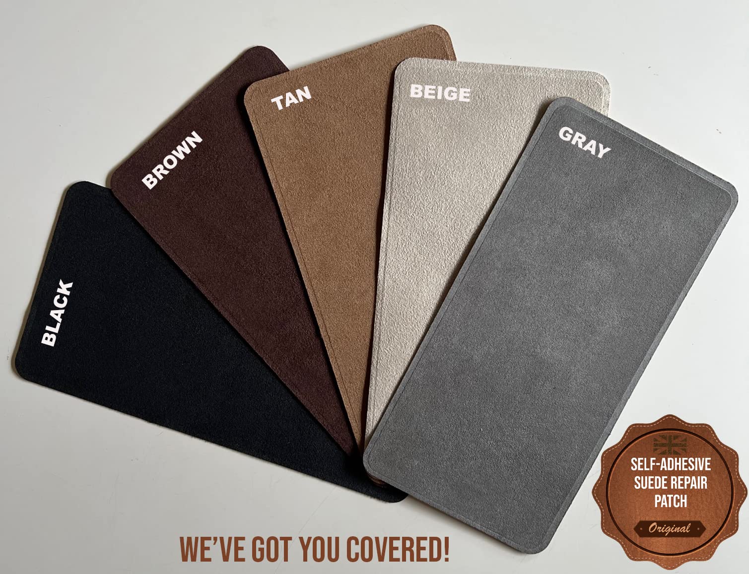Brown MastaPlasta Self-Adhesive Suede Repair Patches for Shoes, Furniture & Clothing | Durable Leather Fix Kit for DIY Repairs