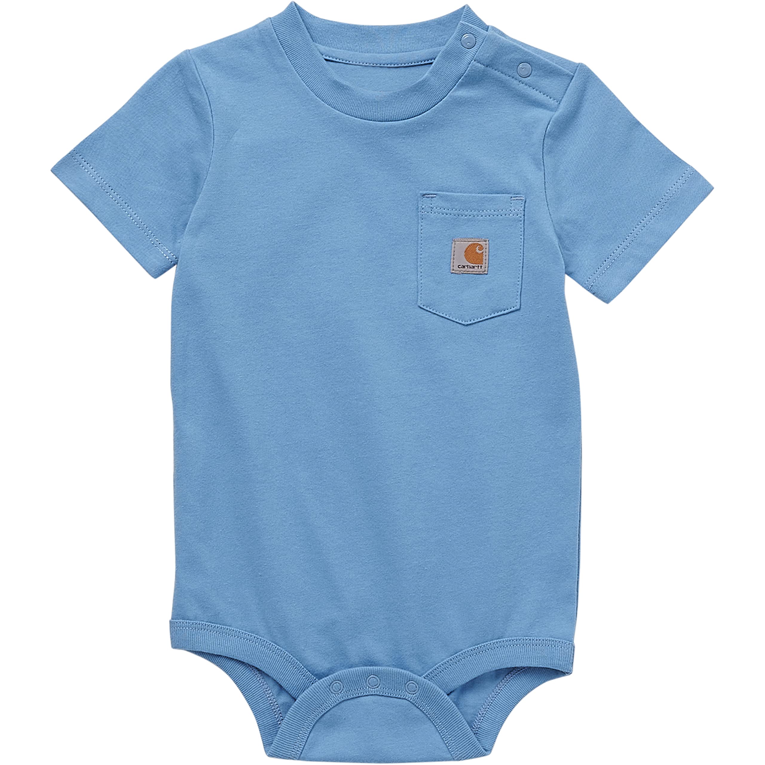 Carhartt Baby Girls' Short-Sleeve Bodysuit Pocket T-Shirt Onesie - Soft Cotton Romper for Playtime & Everyday Wear