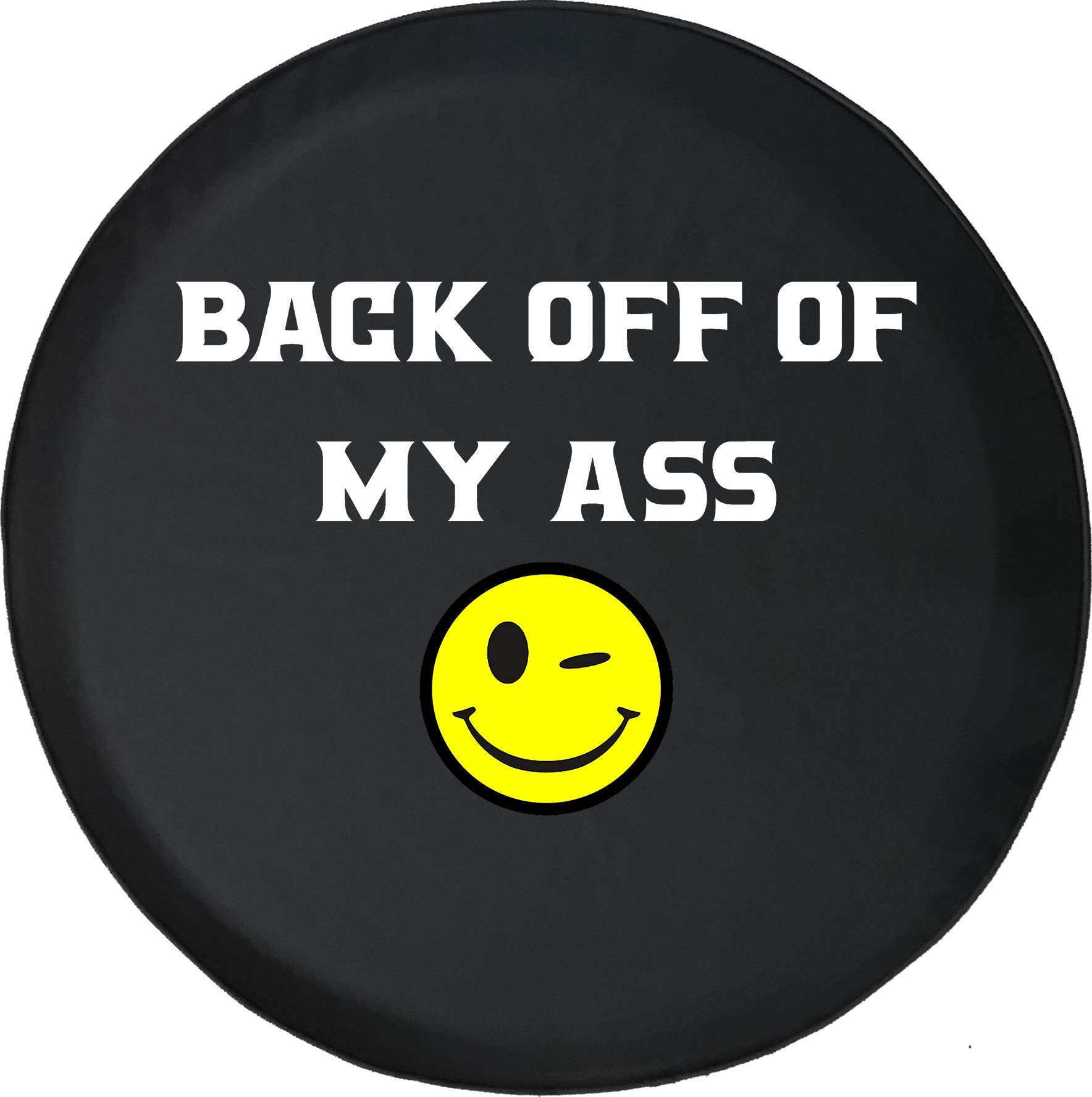 Universal Spare Tire Cover with Winking Face Design - 