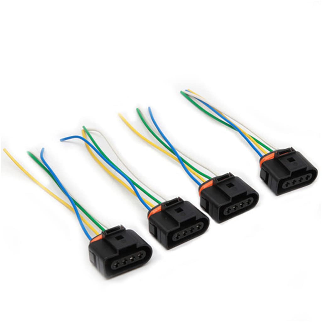 VW Audi Ignition Coil Connector Replacement - Compatible with Beetle, CC, EOS, Golf, Jetta, Passat, Tiguan, Scirocco, Touareg, Sharan, Polo, A4 (1.8T 2.0T 2.5L 3.2L 4.2L) - High Performance Electrical Part for Engine Maintenance & Repair