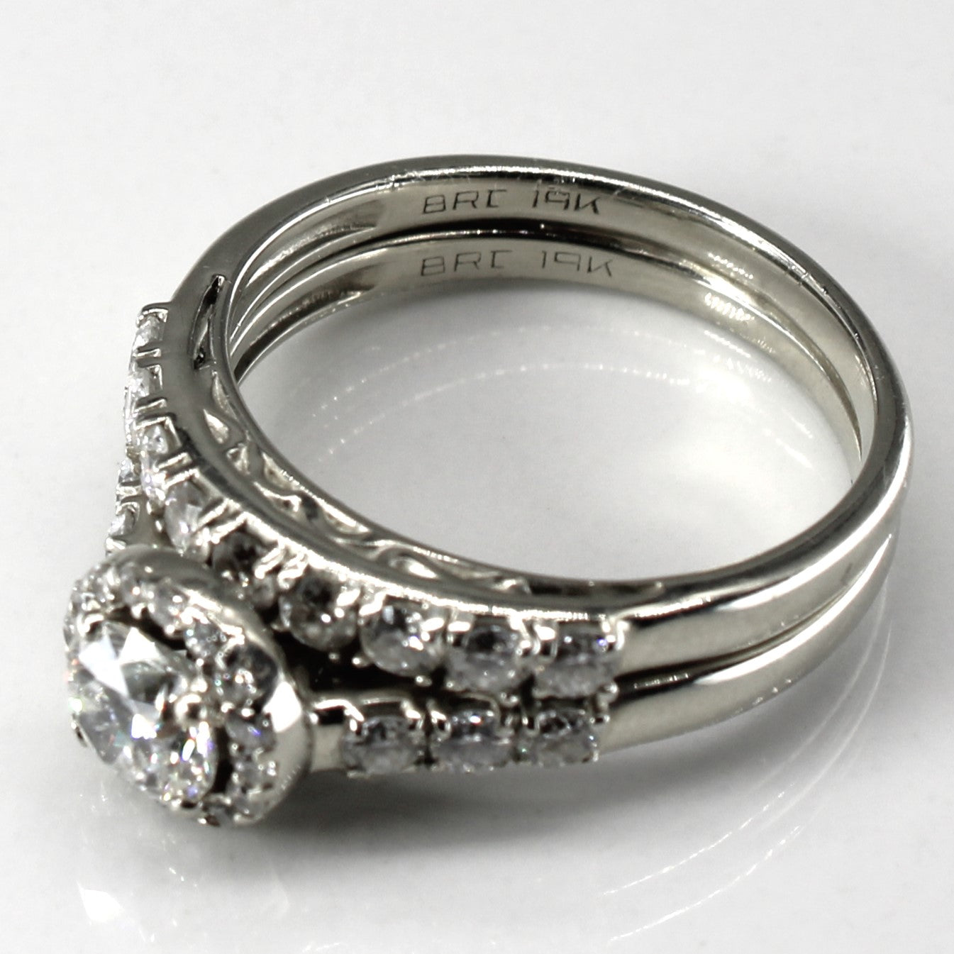 1.37ctw SI2 G Halo Diamond Engagement Ring Set - Size 7 | Wedding, Proposal, Anniversary Gift for Her | Elegant Bridal Jewelry