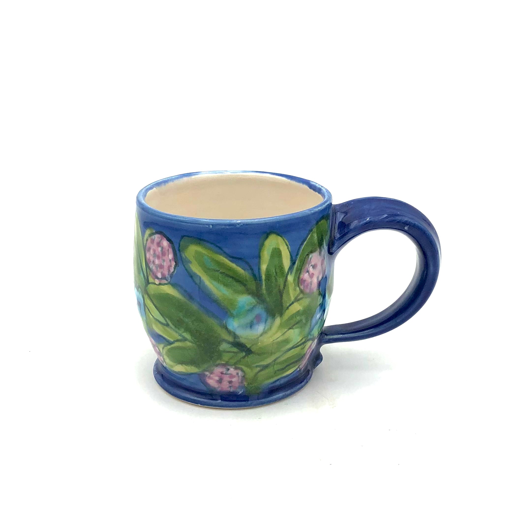 Susan & Peter Stark Ceramic Coffee Mug - 16oz Blue & Yellow Handmade Tea Cup - Perfect for Home, Office & Gifts