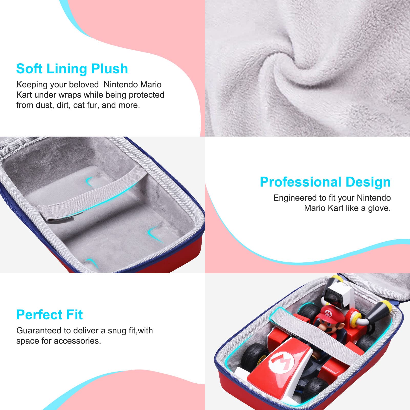 XANAD EVA Hard Protective Case for Nintendo Switch Mario Kart Live: Home Circuit - Durable Travel Storage Bag for Mario Set Edition (Red) | Perfect for Gaming Accessories, Travel Protection & Collectible Display