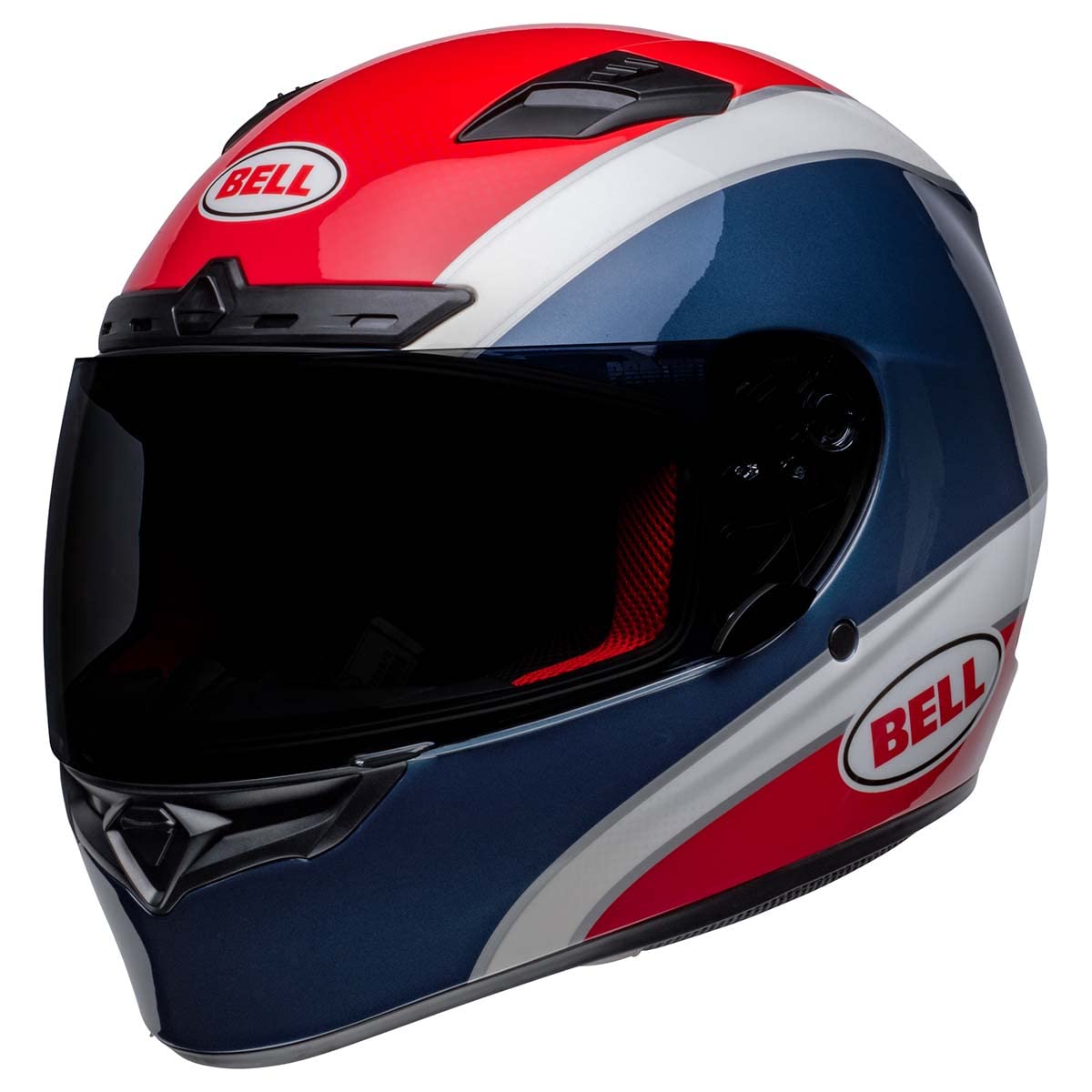 BELL Qualifier DLX MIPS Street Motorcycle Helmet - Classic Gloss Navy/Red - Small Size - DOT Certified for Safety - Perfect for Urban Commuting & Street Riding