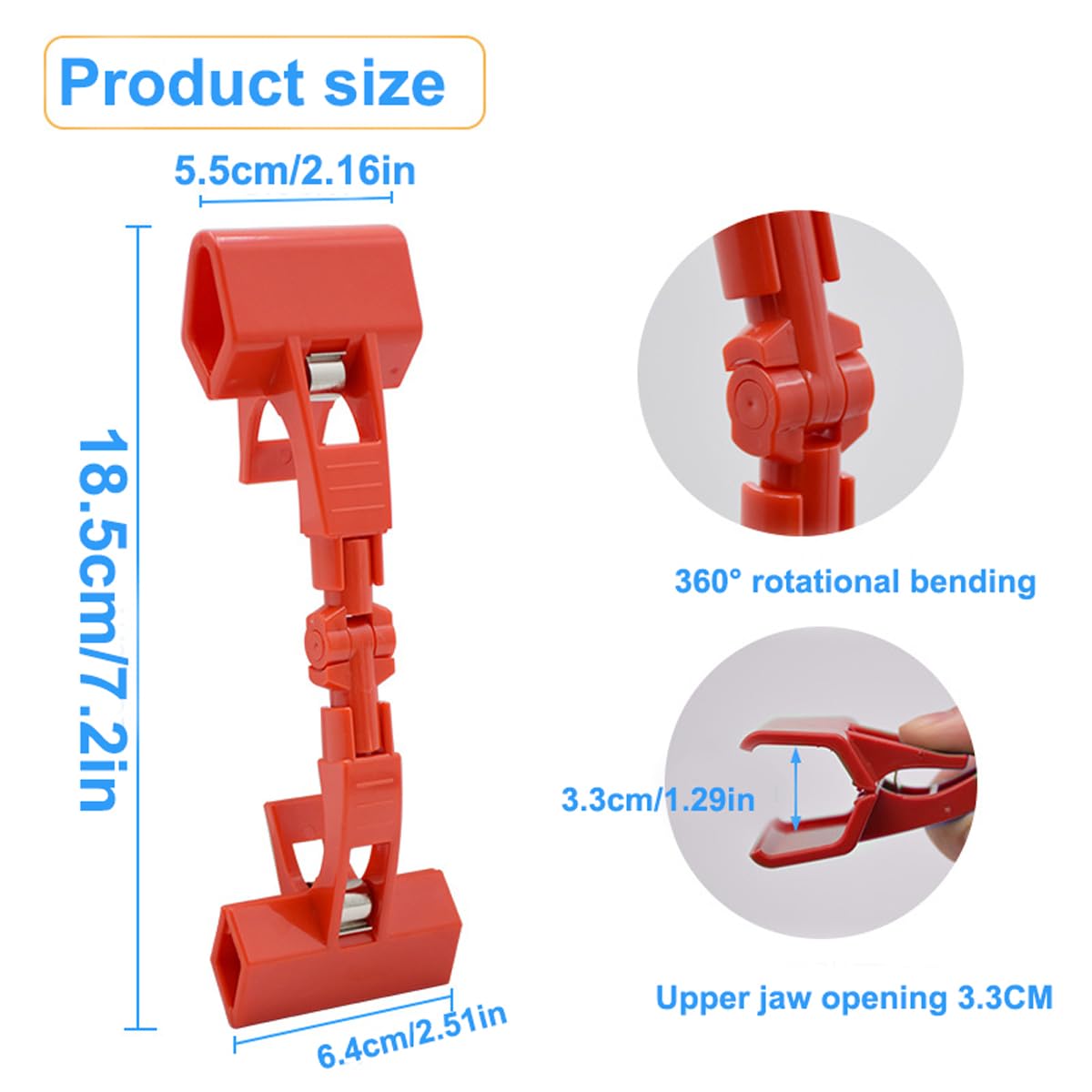 3Pcs Monitor Sign Clips - Red Table Top Paper Holder for Computer Screens, Artist Supplies & Office Use - Perfect for Retail Displays, Restaurants & Workspace Organization