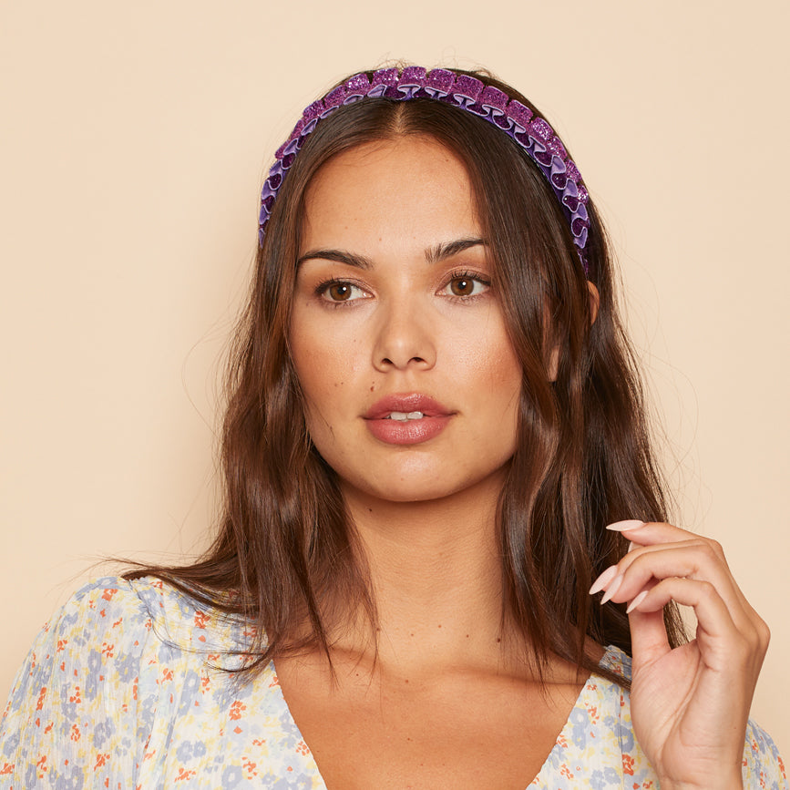 Rafaela Metallic Velvet Headband for Women - Elegant Hair Accessory for Parties, Weddings & Special Occasions