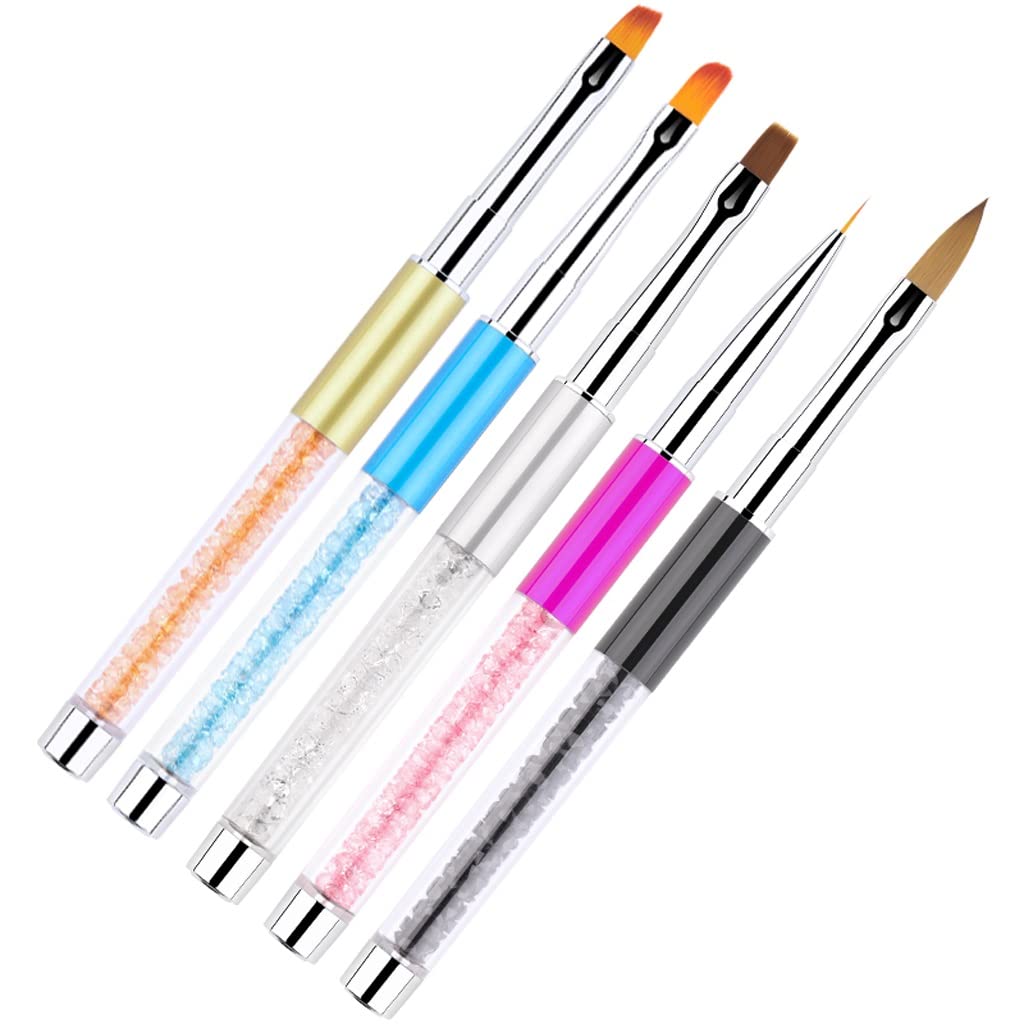 Professional Manicure Brush Set - Acrylic Nail Polish Brushes with Flower Design for Nail Art, Pointing & Drawing | Perfect for Salon, Home Use & DIY Nail Designs