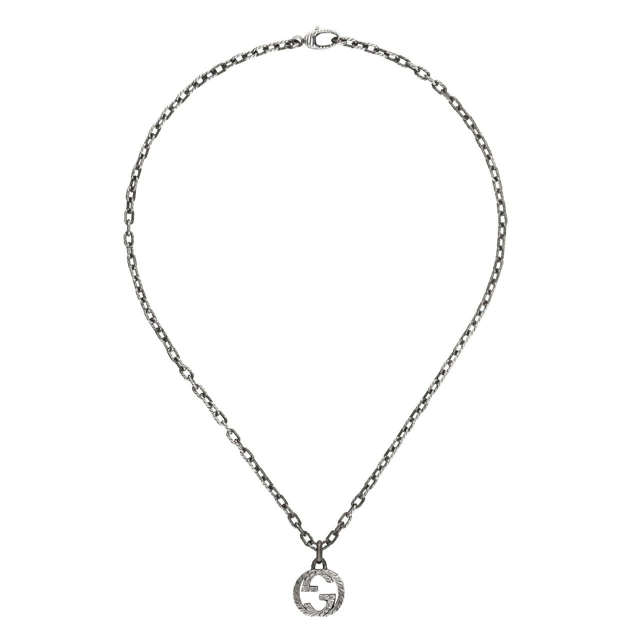 Gucci Interlocking Silver Pendant Necklace YBB455307001 - Elegant Silver Chain Necklace for Women, Perfect for Parties, Weddings & Date Nights