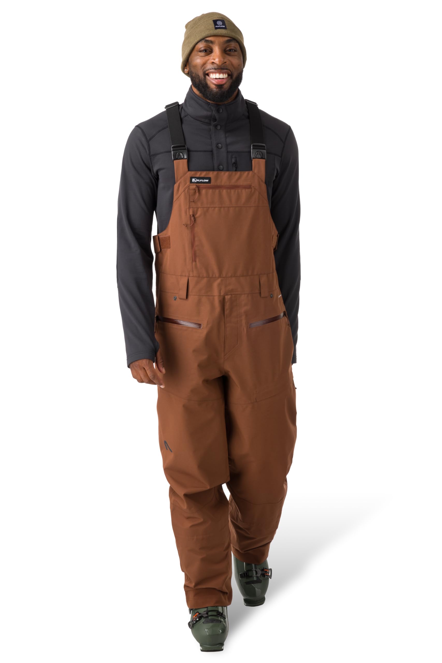 Flylow Men's Firebird Bib Waterproof Breathable Ski & Snowboard Pants - Insulated Winter Snow Pants for Skiing, Snowboarding & Cold Weather Activities