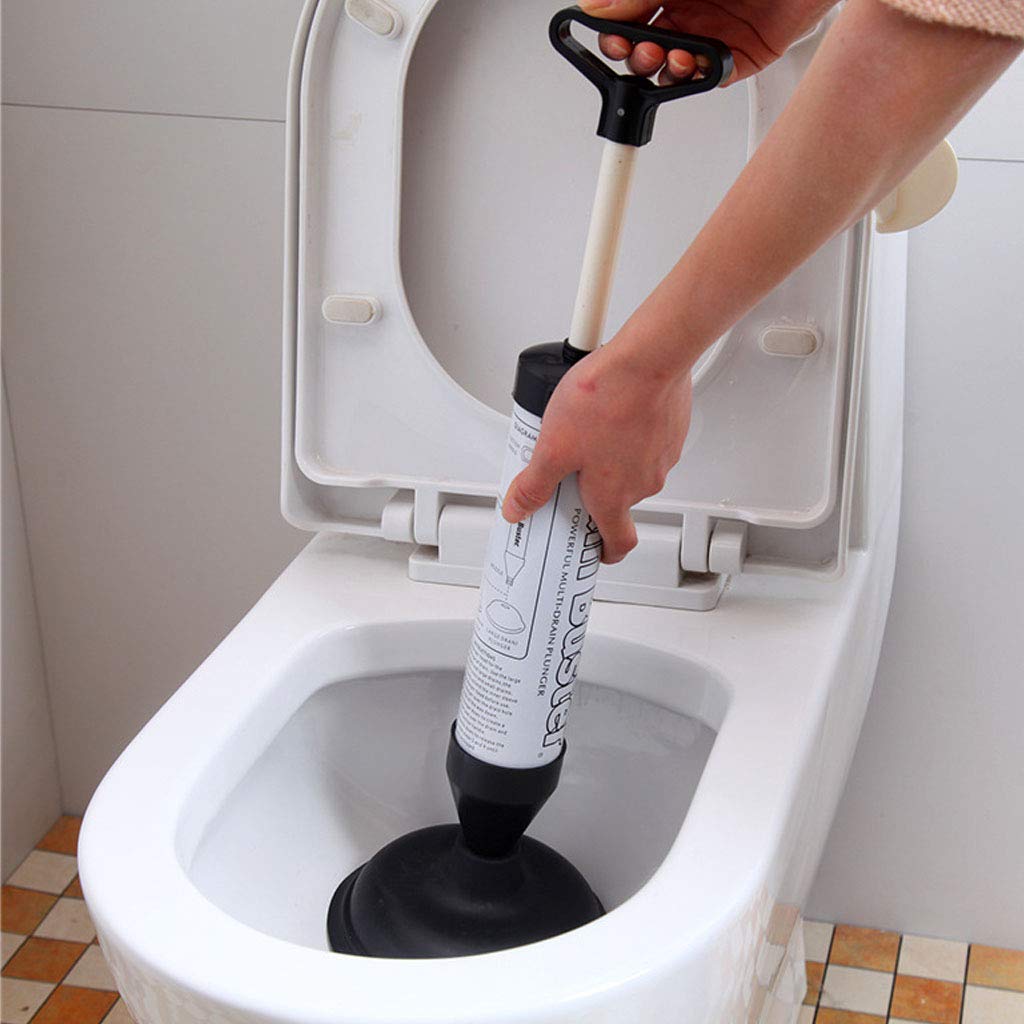 High-Pressure Air Drain Blaster & Toilet Plunger with Enlarged Suction Cup - Telescopic Pipe Cleaner for Clogged Sinks, Floor Drains, Bathroom, Kitchen - Powerful Drain Unclogging Tool for Home & Commercial Use