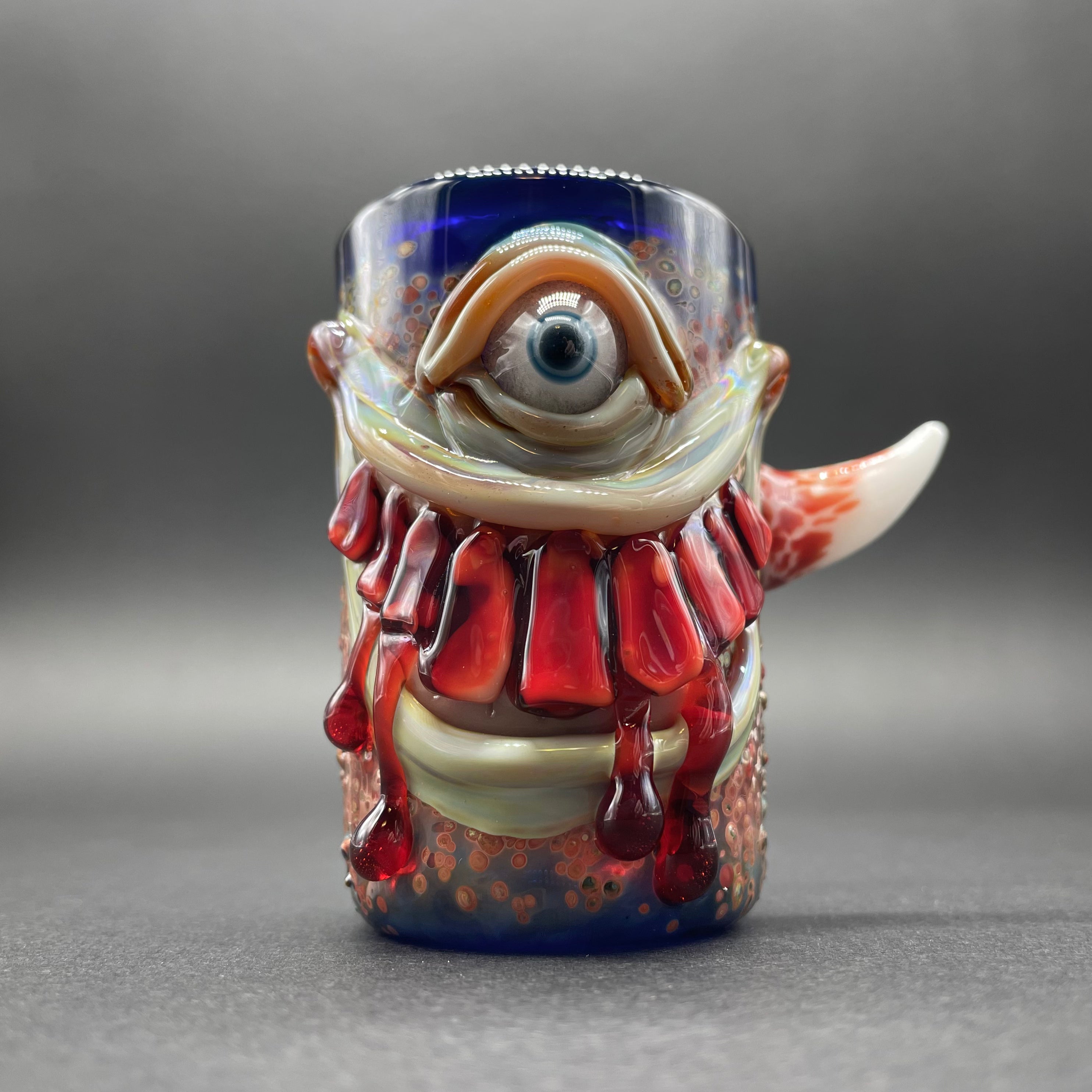 Funny Beware I Bite Shot Glass - 2oz Novelty Drinking Cup for Parties, Gifts & Bar Decor - Perfect for Halloween, Bachelor Parties & Themed Events