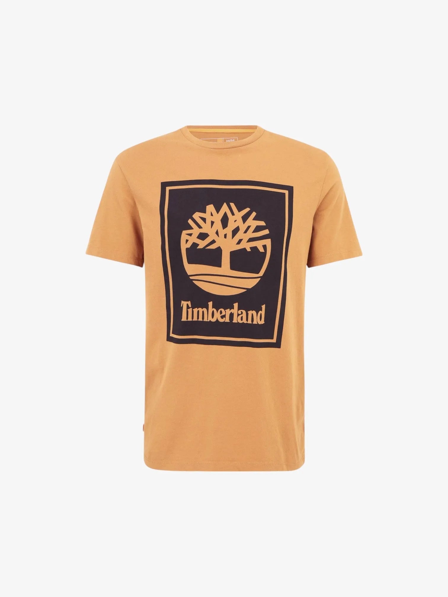 Timberland Logo Block Brown T-Shirt for Men - Comfortable Cotton Casual Tee for Outdoor Activities and Everyday Wear