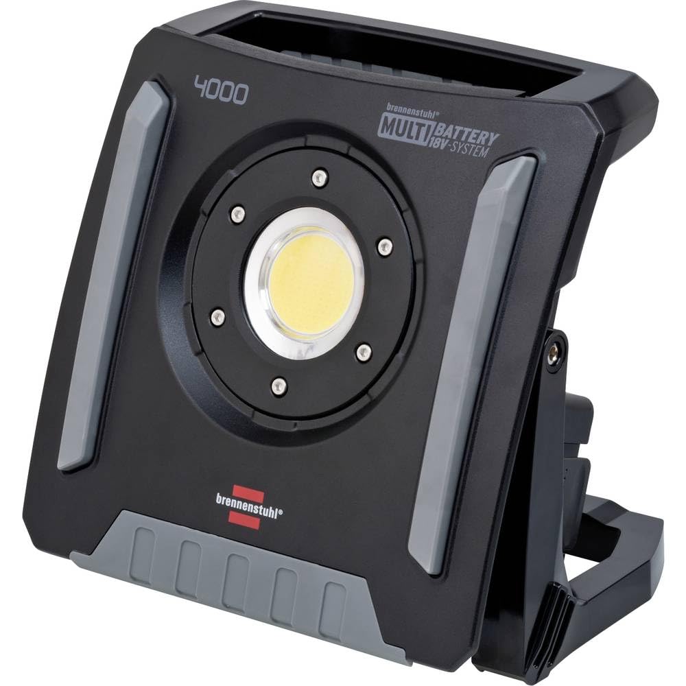 Brennenstuhl Rechargeable LED Work Light 4000mAh - 40W, 4500lm, IP65 Waterproof - Compatible with 18V Power Tool Batteries (Battery Not Included) - Perfect for Construction Sites, Camping, Emergency Lighting & Outdoor Projects