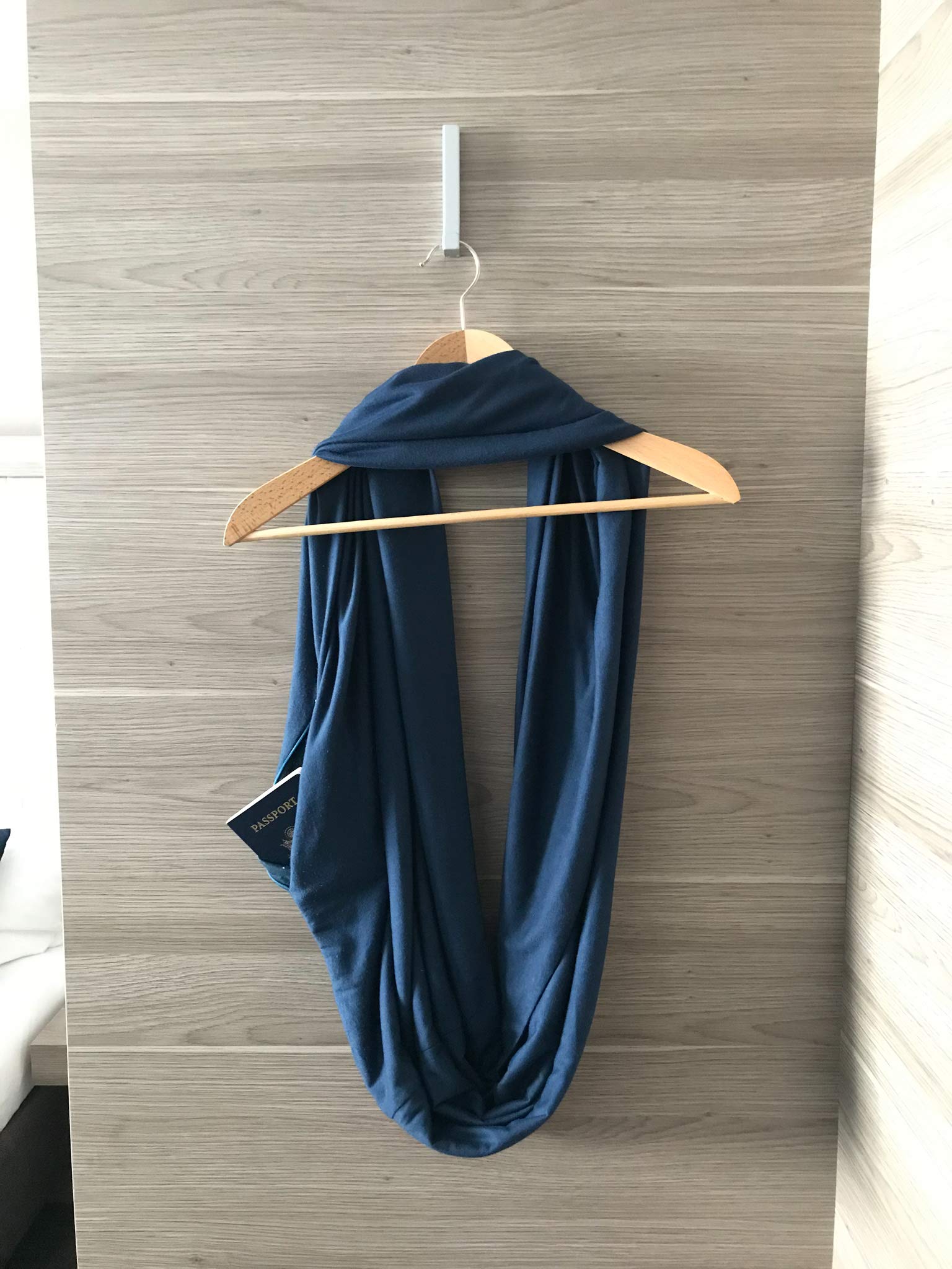WAYPOINT GOODS Infinity Travel Scarf with Hidden Zipper Pocket for Women - Lightweight Cotton Bamboo Blend - Perfect for Airplane Travel, Commuting & Outdoor Adventures