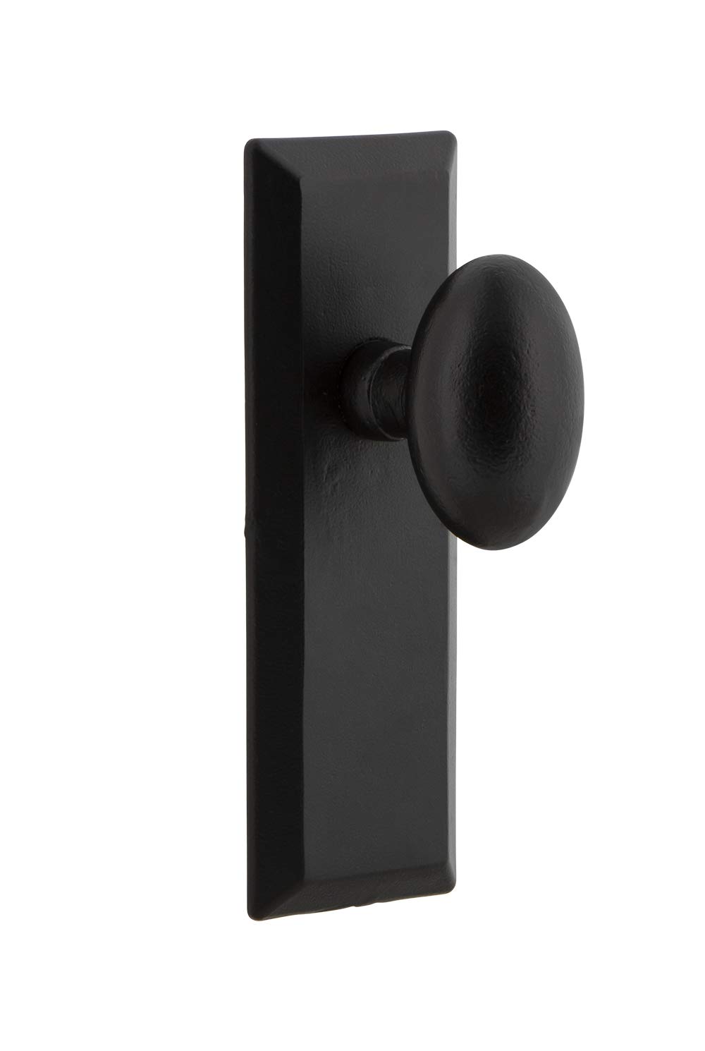Black Iron Ageless Iron Keep Plate with Aeg Door Knob - Vintage Style Hardware for Interior Doors, Cabinets & Furniture