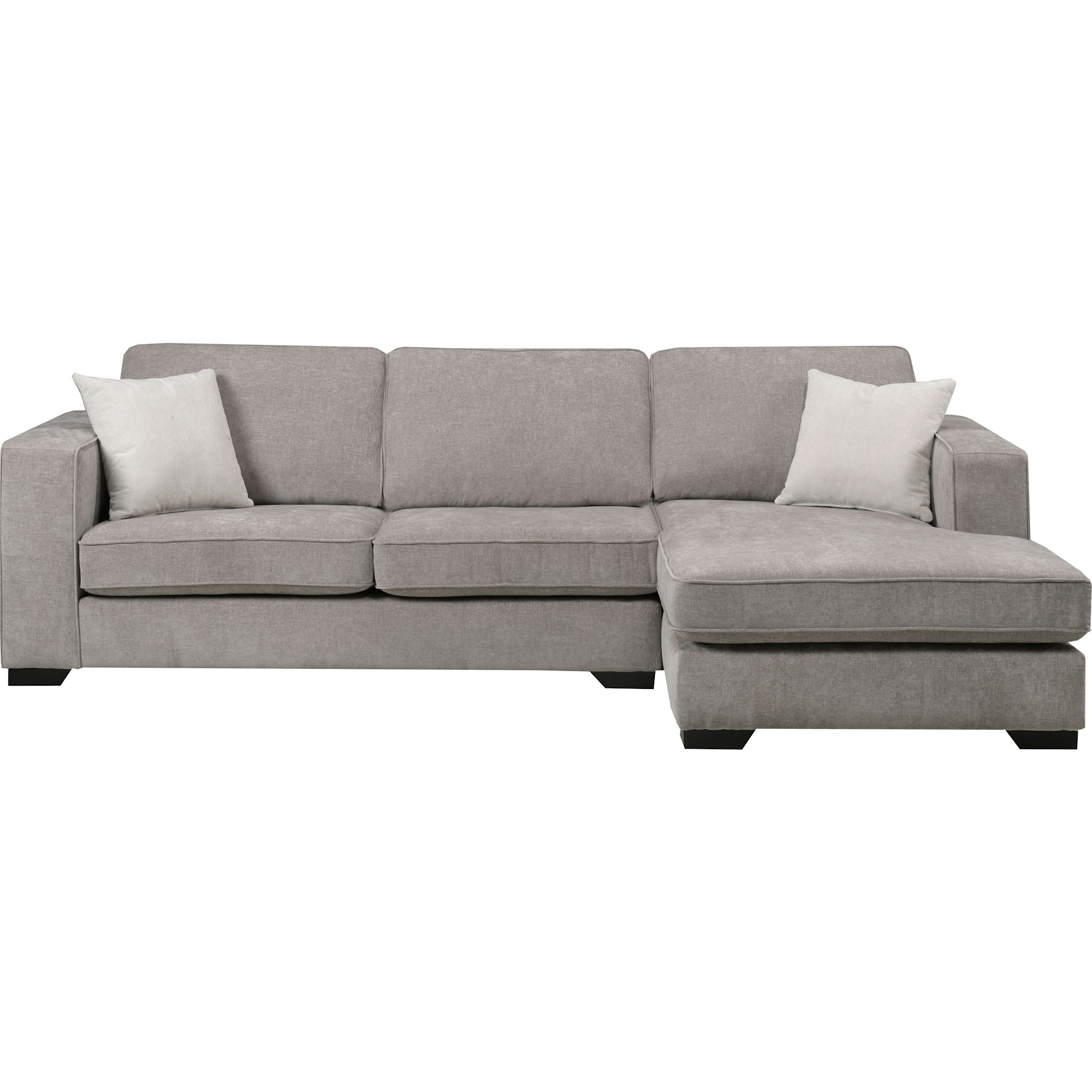 Amber 2-Piece Sectional Sofa with Chaise Lounge in Taupe - Modern Living Room Furniture for Small Spaces & Apartments