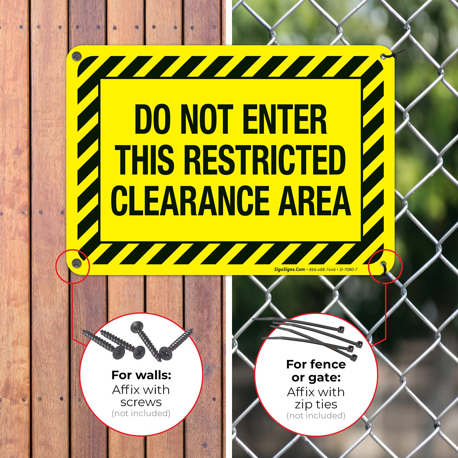 Do Not Enter This Restricted Clearance Area Sign - 10x7 Inches Rustproof Aluminum Safety Sign - Fade Resistant OSHA Warning Sign for Construction Sites & Warehouses - Made in USA