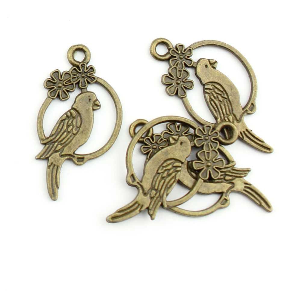 Parrot Charms for Jewelry Making - Bronze Craft Findings for Necklaces, Bracelets & DIY Accessories - Perfect for Handmade Gifts & Boho Style Jewelry