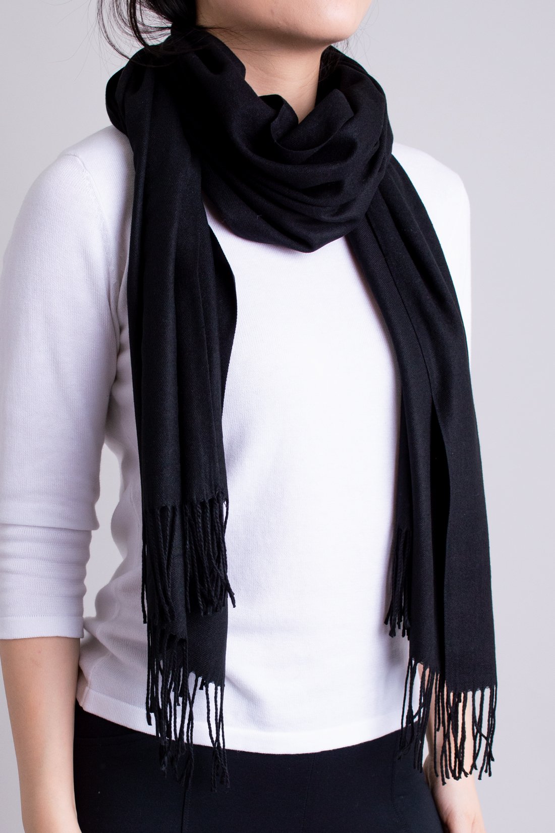 Warm and Soft Black Winter Scarf for Women & Men - Cozy Knitted Fashion Accessory for Cold Weather, Outdoors, and Daily Use