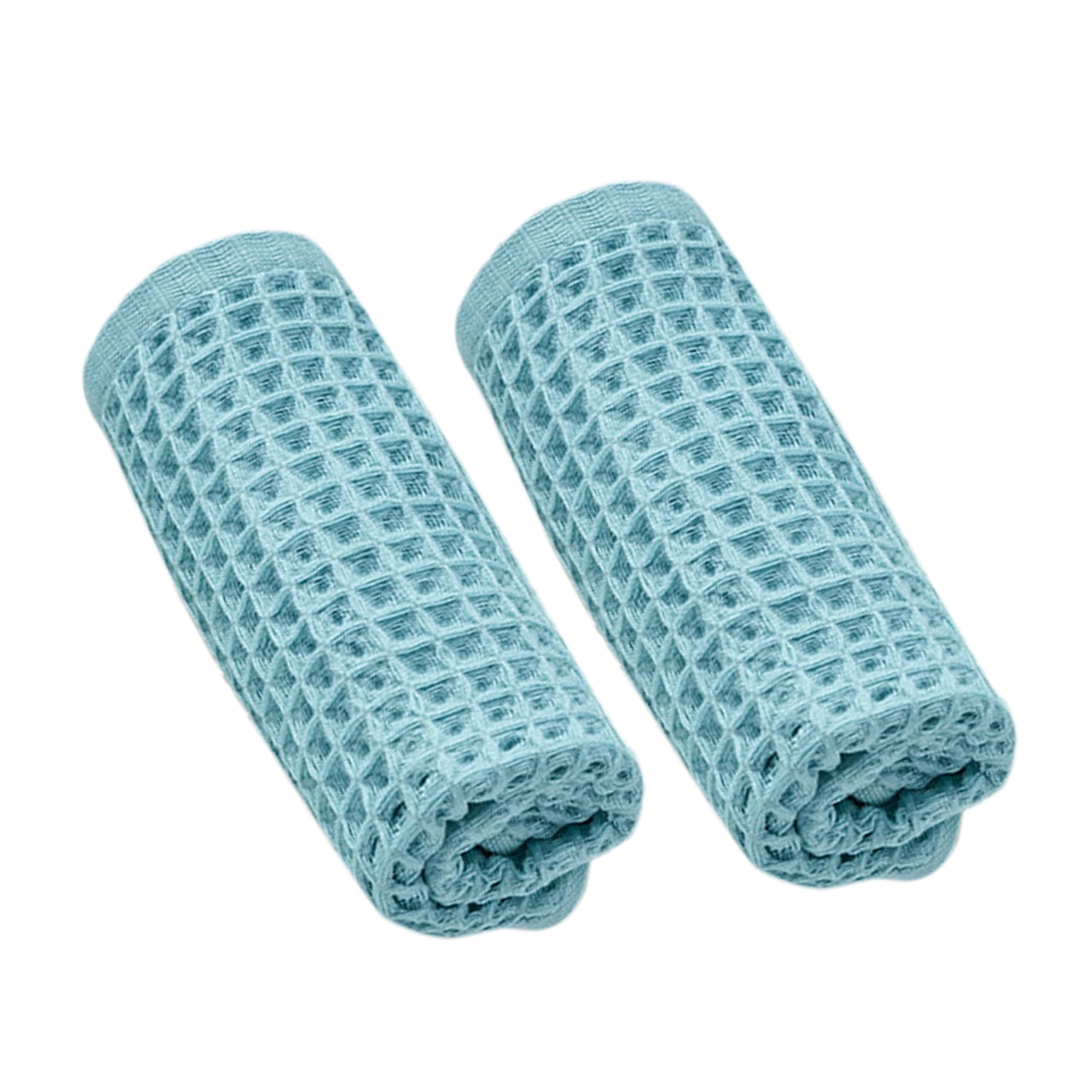 Premium Orange Paper Bathroom Hand Towels & Coral Fleece Microfiber Dishcloths - Quick Dry, Thickened Cleaning Rags for Kitchen, Bathroom - Super Absorbent & Lint-Free (Blue, 2-Pack) - Perfect for Dishes, Countertops, Glass Cleaning & Household Chores