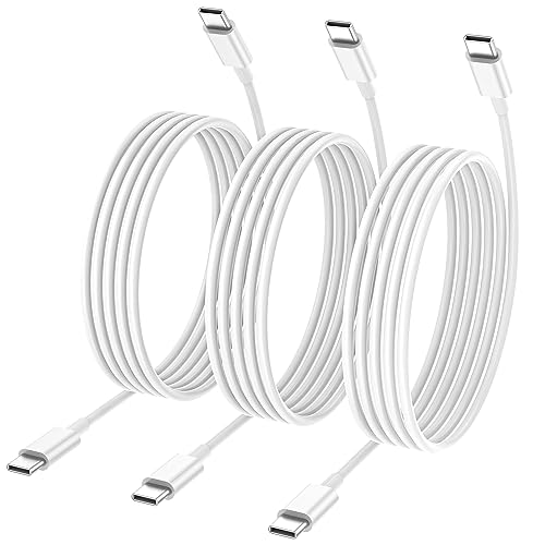 3 Pack 6ft USB C to USB C Cable 60W Fast Charging Cord - Compatible with Samsung Galaxy S23/S22/S21/S20 Ultra, Note 20/10, Google Pixel 2/3/4, MacBook Pro/Air, iPad Pro - White | Perfect for Home, Office & Travel Charging