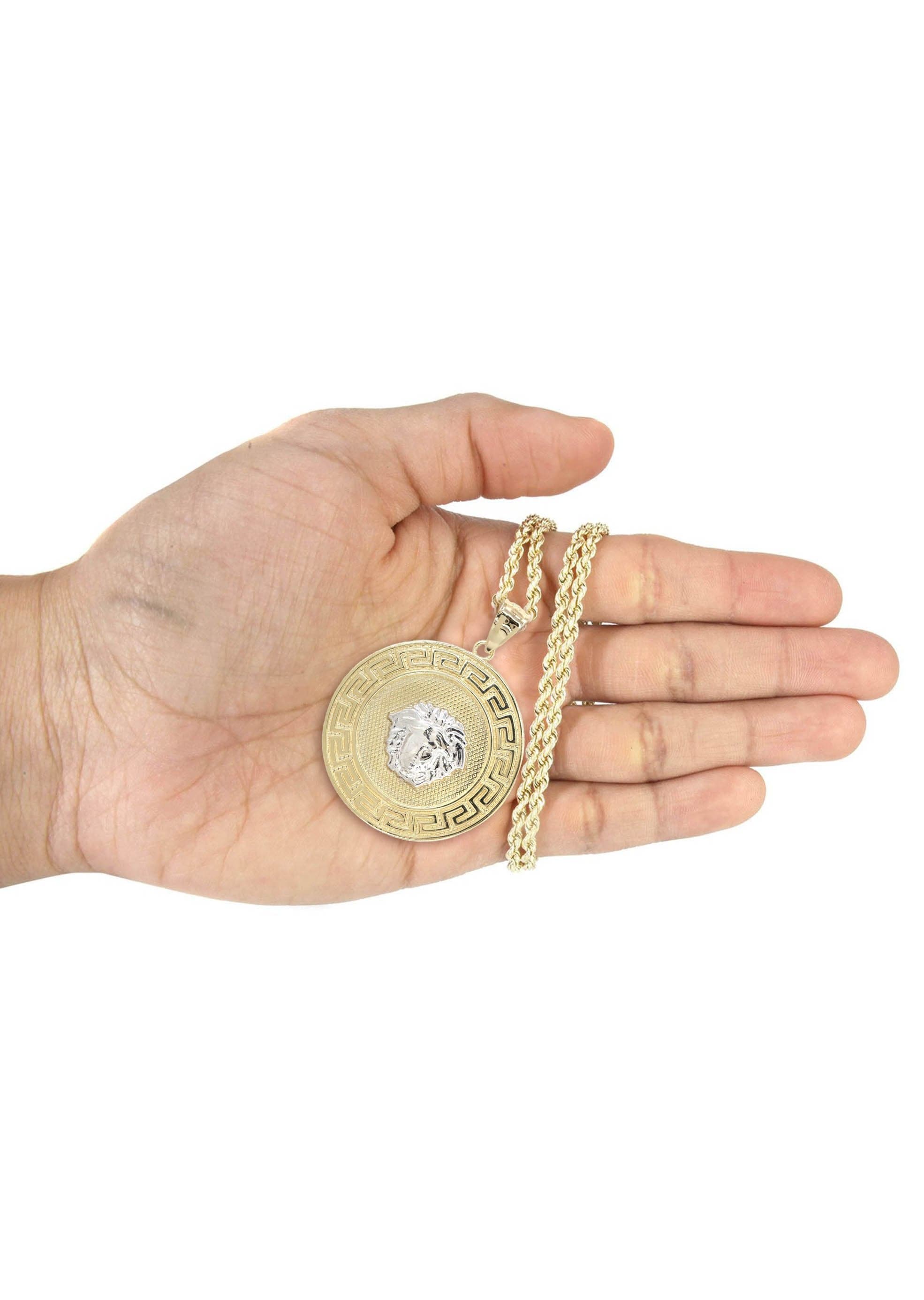 10K Yellow Gold Medusa Pendant Necklace for Women | 14 Grams Solid Gold Jewelry | Elegant Gift for Birthday, Anniversary & Valentine's Day