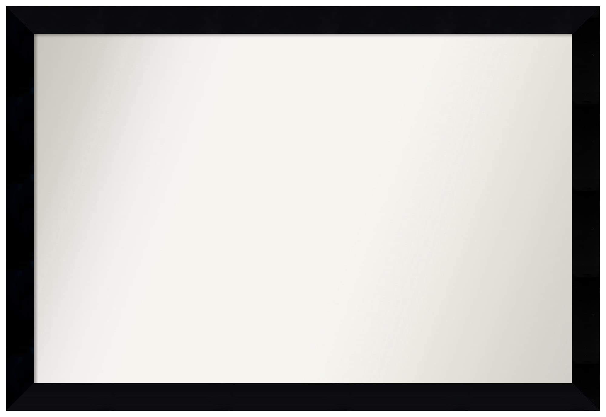 Amanti Art Non-Beveled Custom Wall Mirror 23.5x34.5 Inches - Black Museum Frame - Bathroom & Living Room Decor - Various Sizes Available - Elegant Home Mirror for Vanity & Entryway