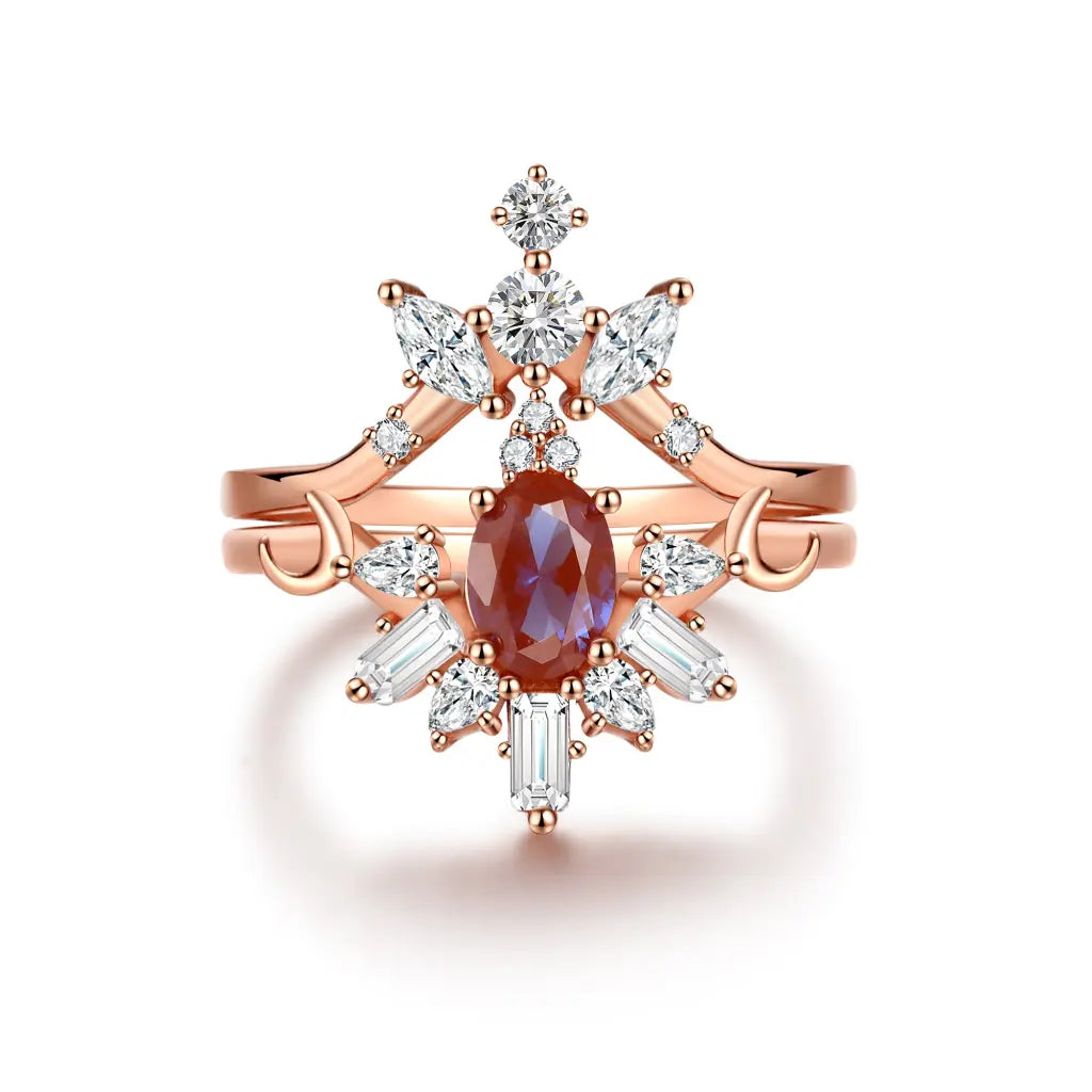 Victoria Ring Set - Elegant Deep Sea Blue Jewelry for Women | Perfect for Weddings, Parties & Everyday Wear