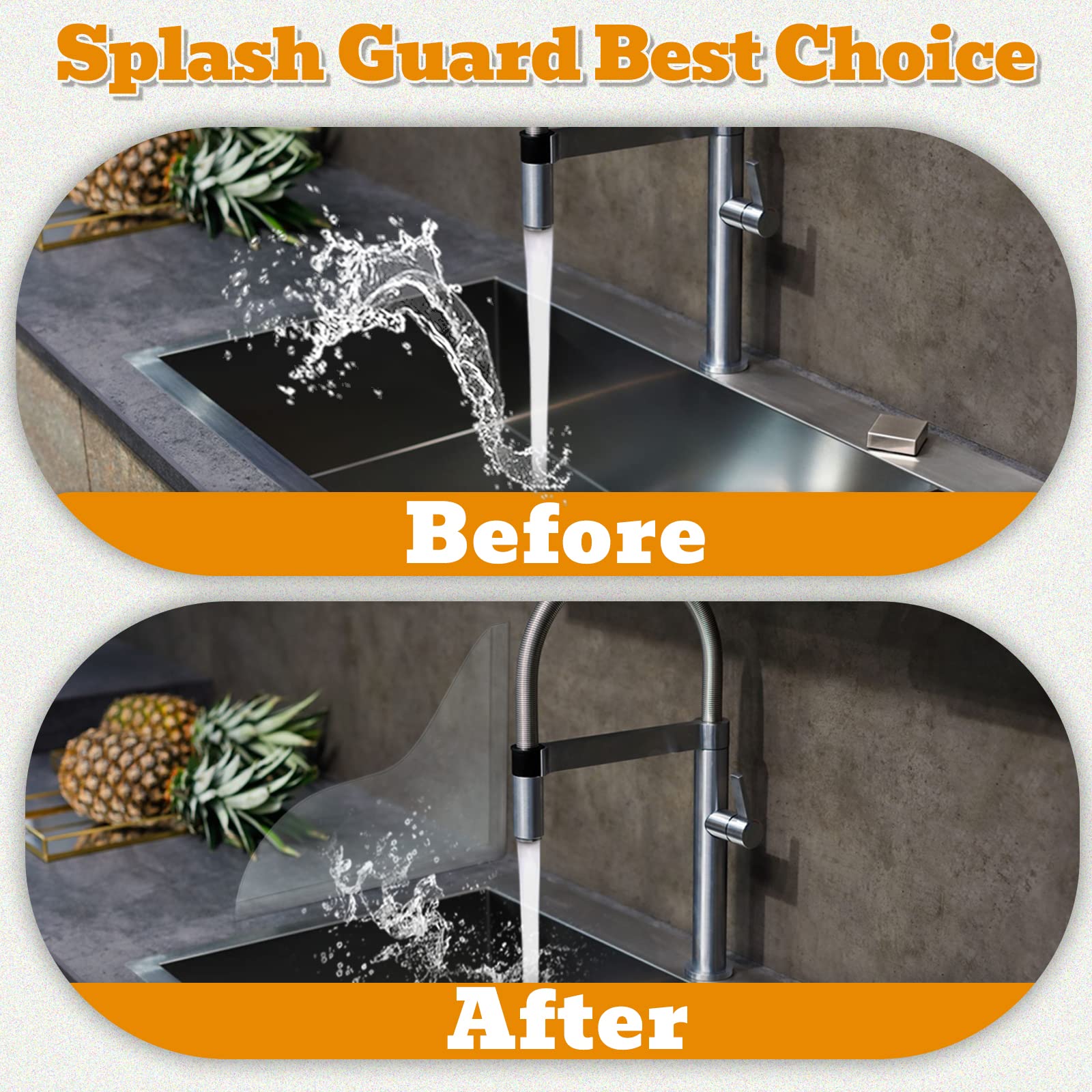 **Honitra Upgraded Self-Adhesive Shower Splash Guard for Bathtub - 2-Pack Waterproof Corner Guards to Prevent Leaks & Keep Water in Shower - Perfect for Bathroom, Kids, and Pets**