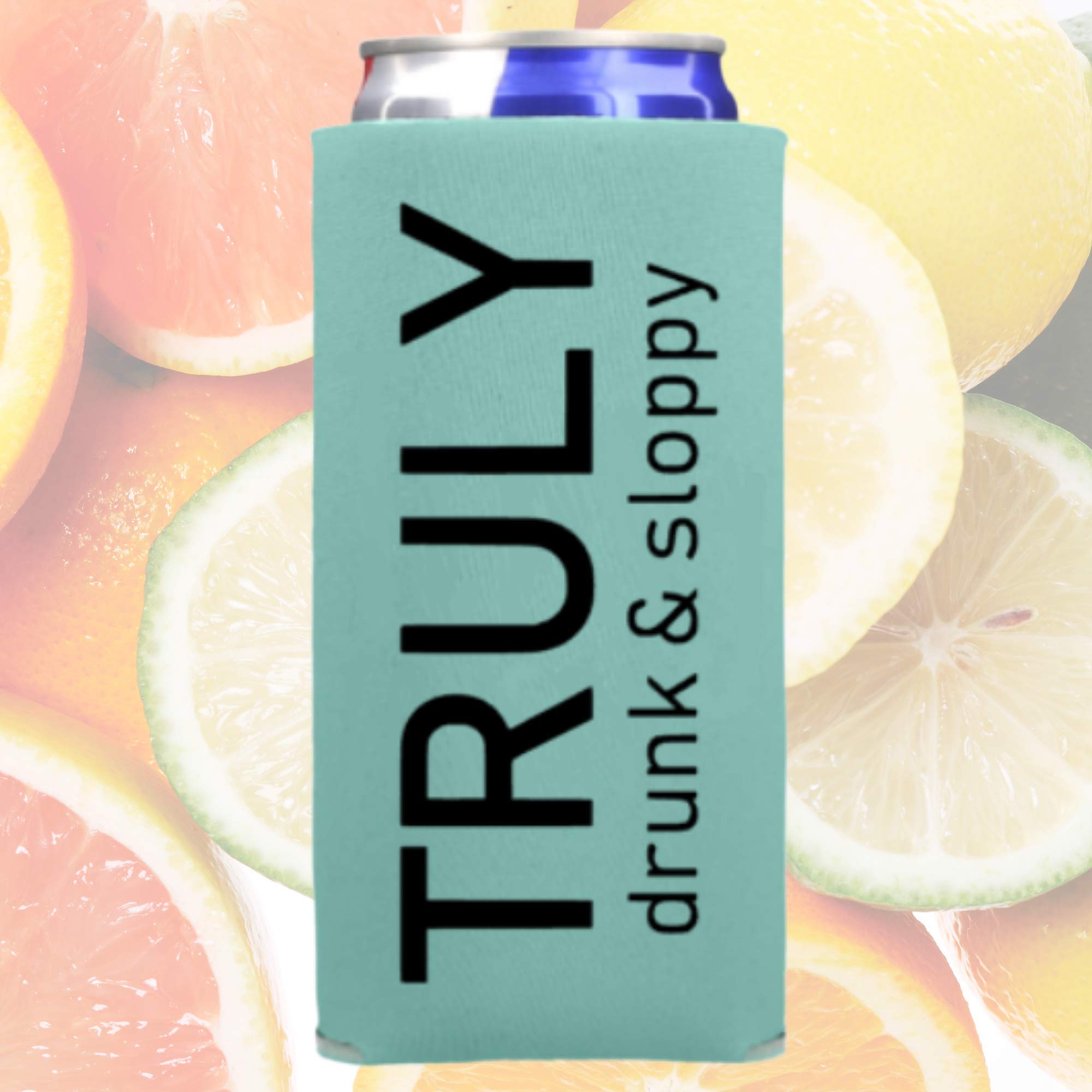 Capital City Commerce Can Cooler - Insulated Beer Can Holder for Drinks, Funny & Sloppy Design (Robin's Egg Blue) - Perfect for Parties, BBQs, and Outdoor Events