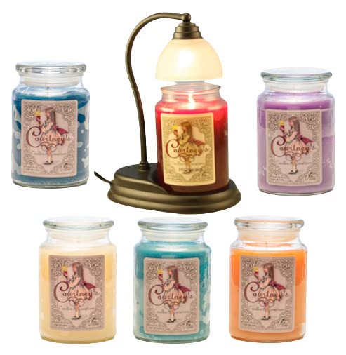 Courtney's 26oz Scented Jar Candle Gift Set - 6 Luxury Soy Candles with Free Candle Warmer - Long Lasting Perfume Scents for Home, Spa & Romantic Gifts
