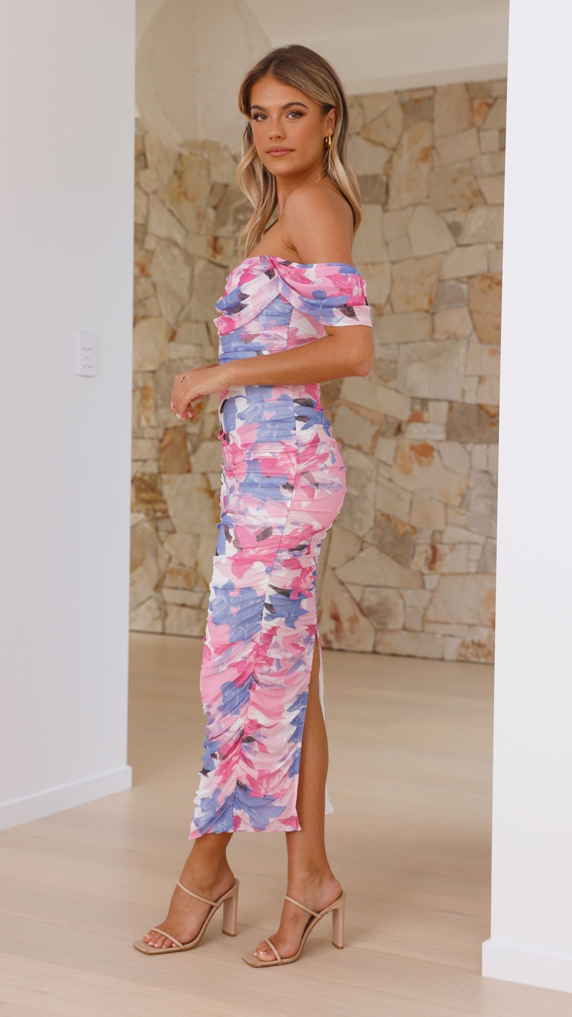 Kylie Maxi Dress - Pink & Blue Floral Print Summer Dress for Women | Beach Wedding, Vacation, Party Outfit