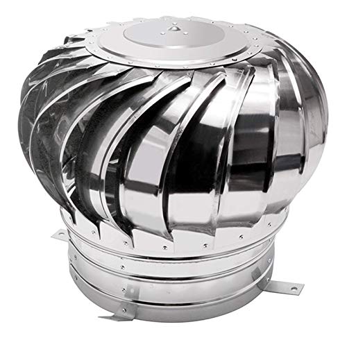 304 Stainless Steel Rotating Chimney Cowl Cap - Anti-Downdraught Spinner Ventilator Fits Most Standard Chimney Pots (160mm) - Perfect for Home Roof Ventilation & Weather Protection